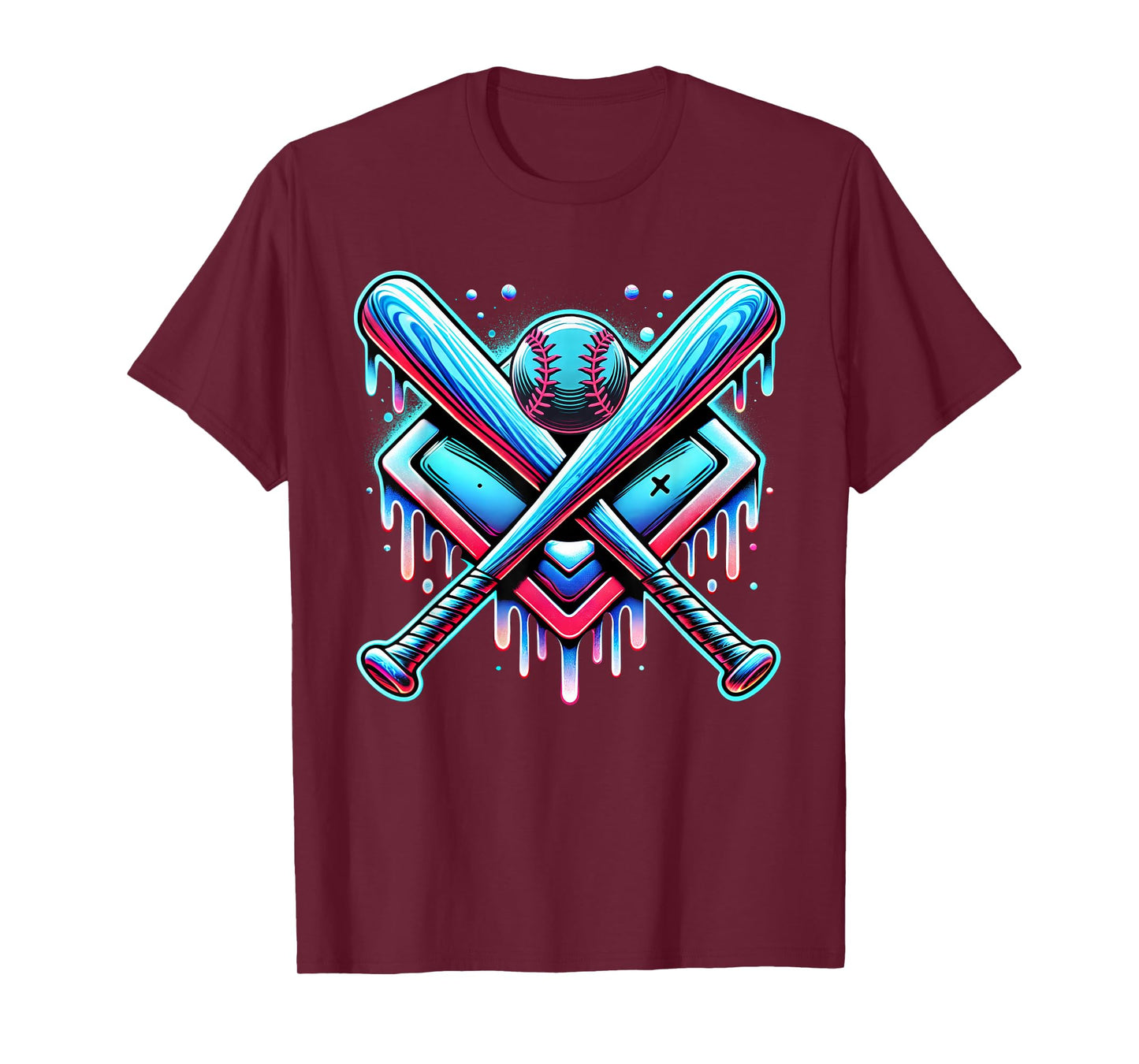 Baseball Dripping Ice Cream Drip Youth Boys Baseball T-Shirt
