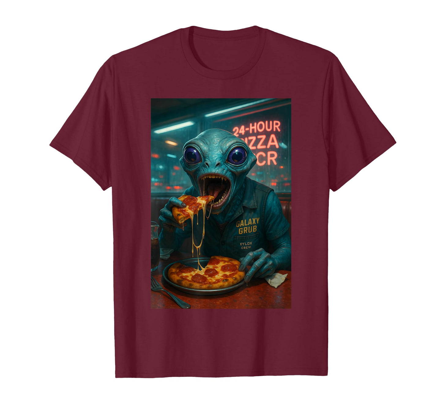 Alien Pizza Halloween Mens T-Shirt