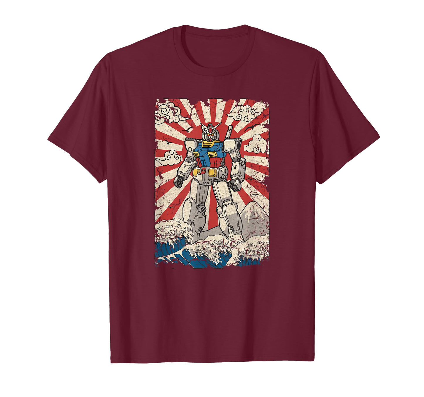 Japanese Mecha Anime Robot Kanagawa Great Wave Manga T-Shirt
