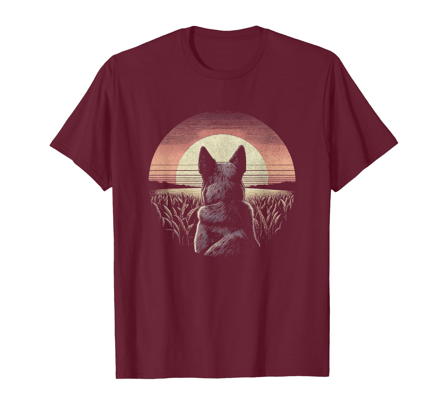 Vintage Australian Cattle Dog Blue Heeler Graphic Art Design T-Shirt