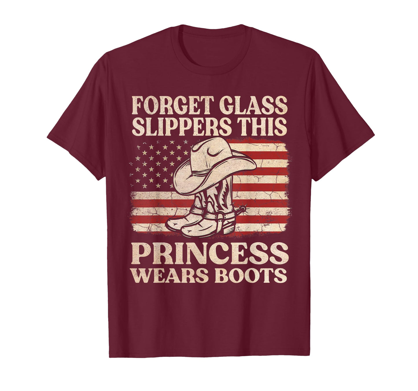 Forget Glass Slippers This Princess Wears Boots USA FLag T-Shirt