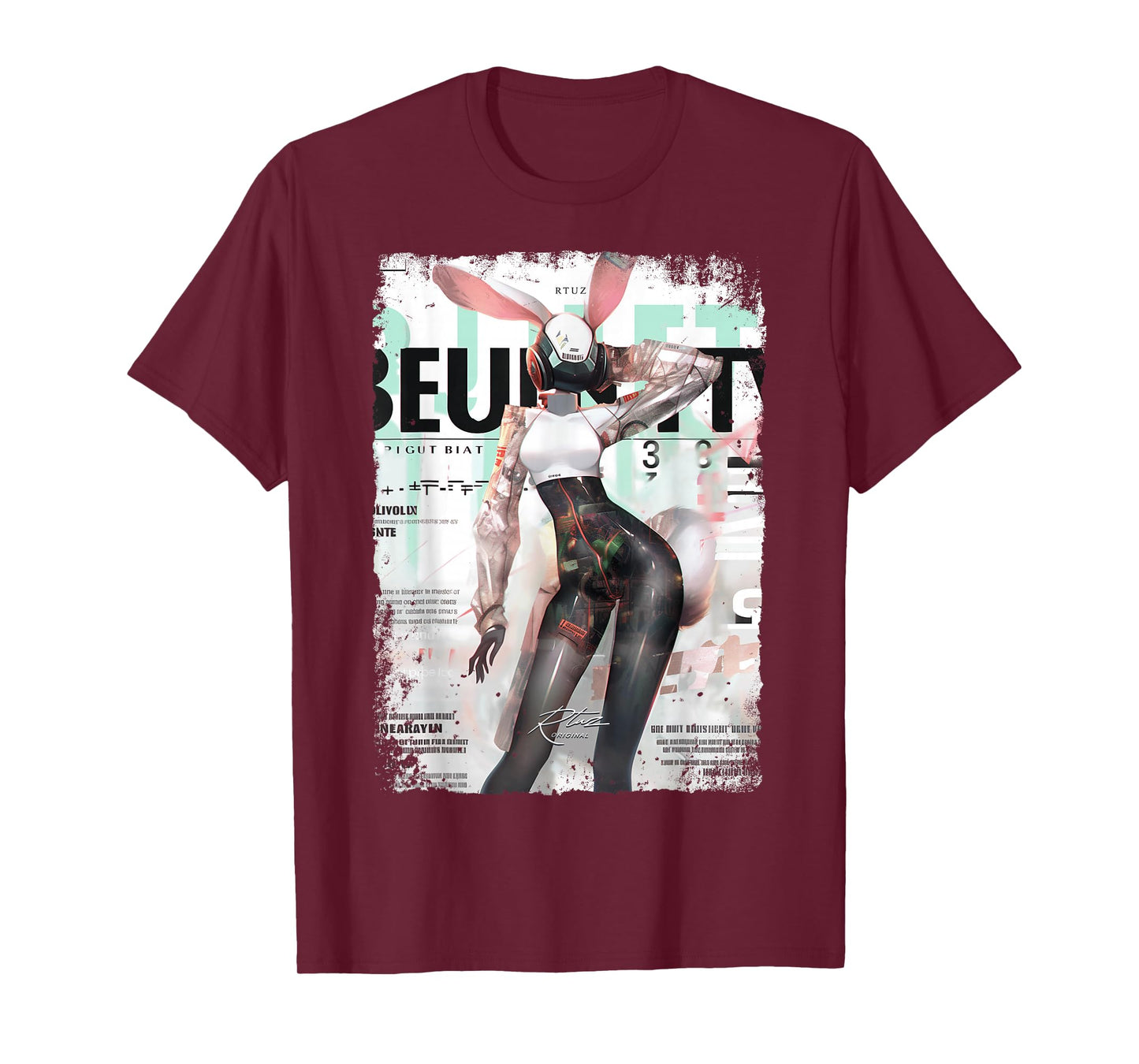 Magazine Cover Vintage Girl Bunny Collage Sexy Model Pin-Up T-Shirt