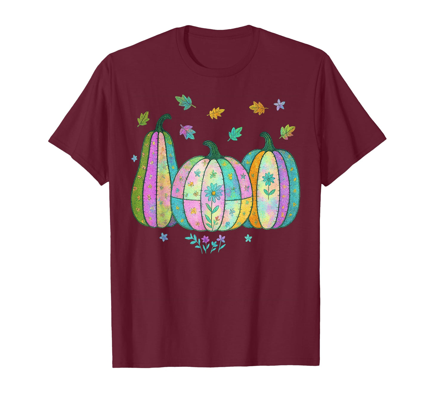 Preppy Pumpkin Thanksgiving Coquette Boho Floral Fall Vibes T-Shirt