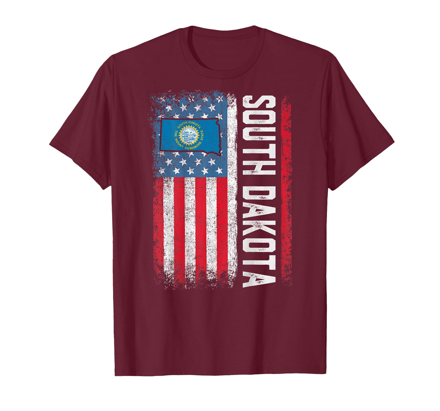 Vintage South Dakota State USA Flag Shirt South Dakota (On T-Shirt