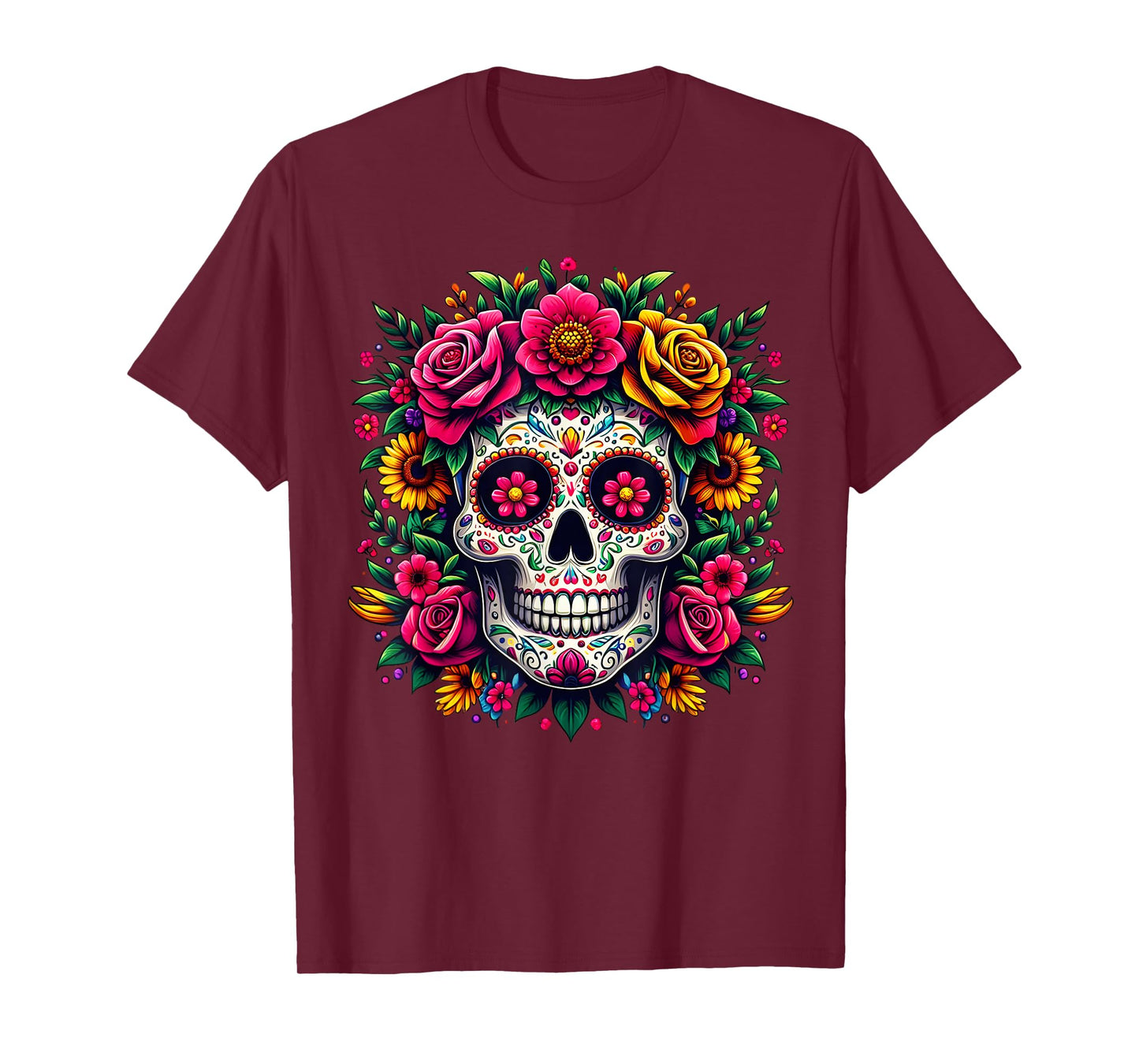 Day Of The Dead Dia De Los Muertos Sugar Skull Halloween T-Shirt
