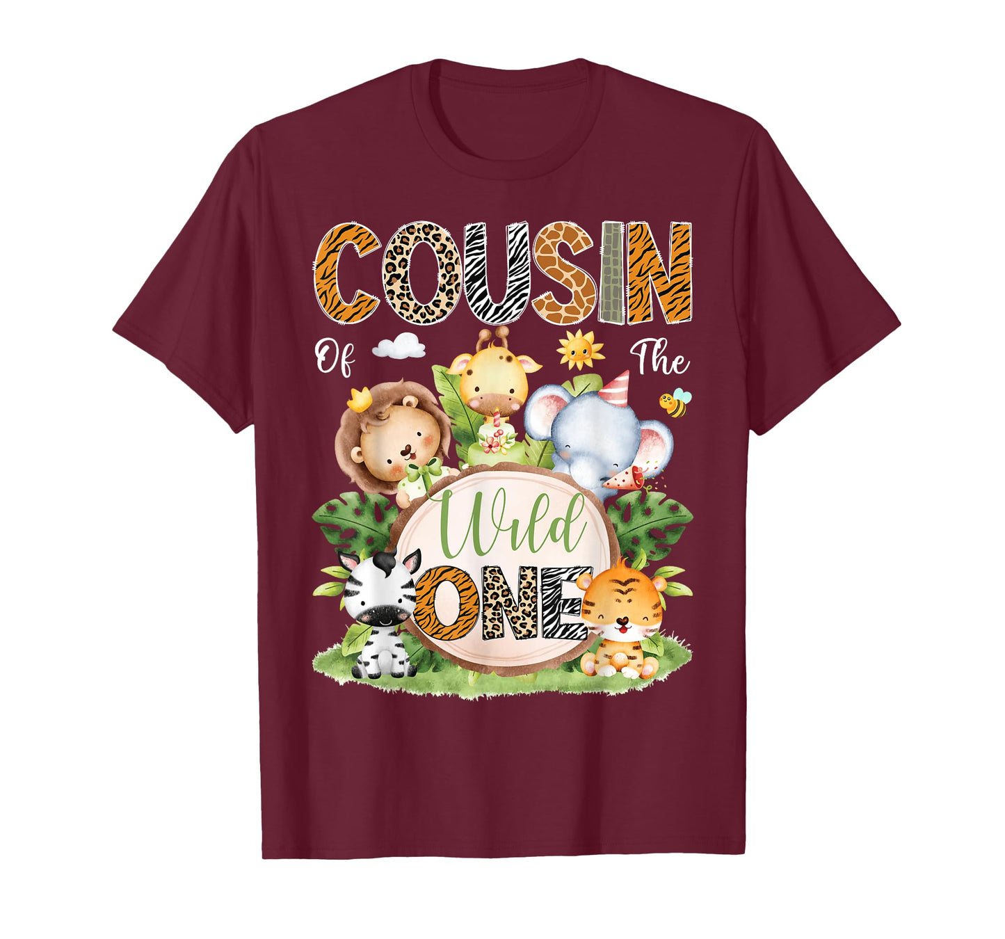 Cousin Of The Wild One 1St Birthday Kids Safari Jungle T-Shirt