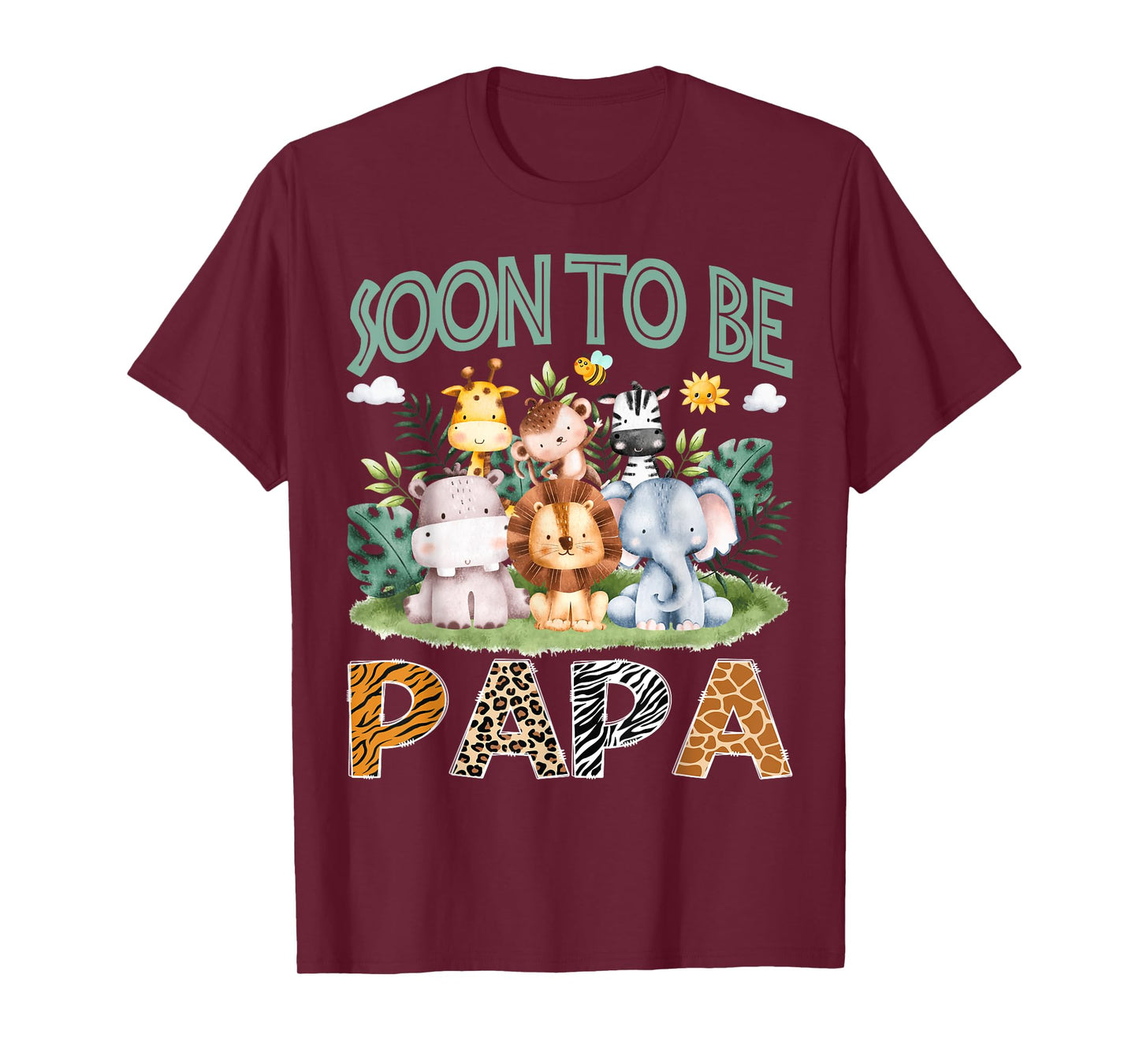 Soon To Be Papa Animal Safari Jungle Gender Reveal T-Shirt
