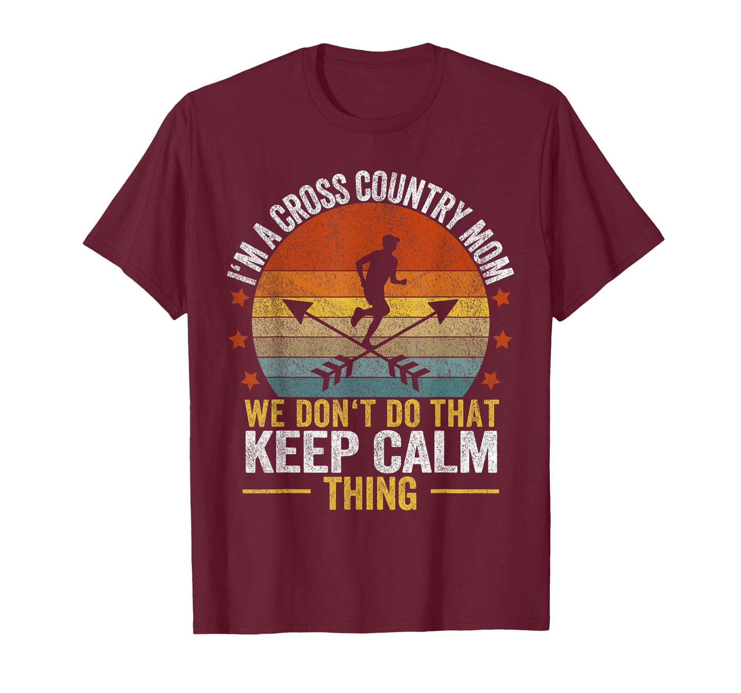 Funny Cross Country Mom Quote Cross Country Running Retro T-Shirt