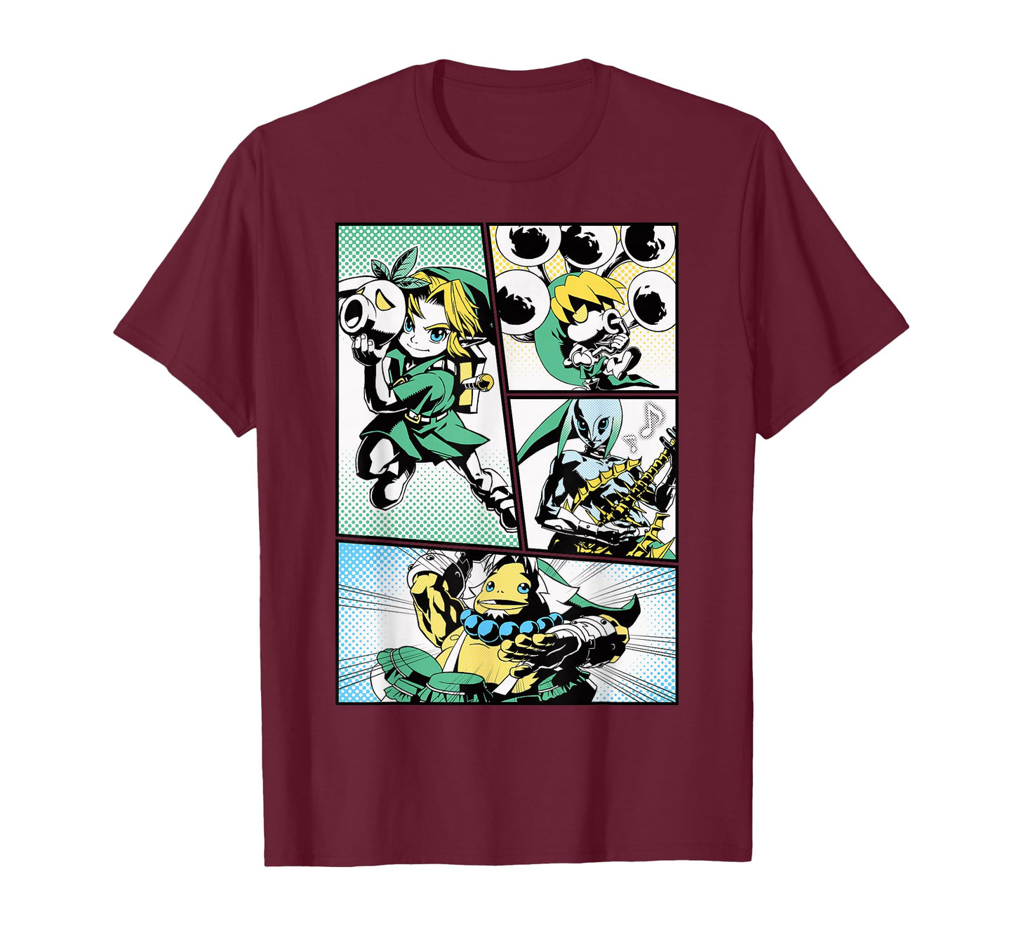 Nintendo Zelda Link Manga Comic Panels Graphic T-Shirt T-Shirt