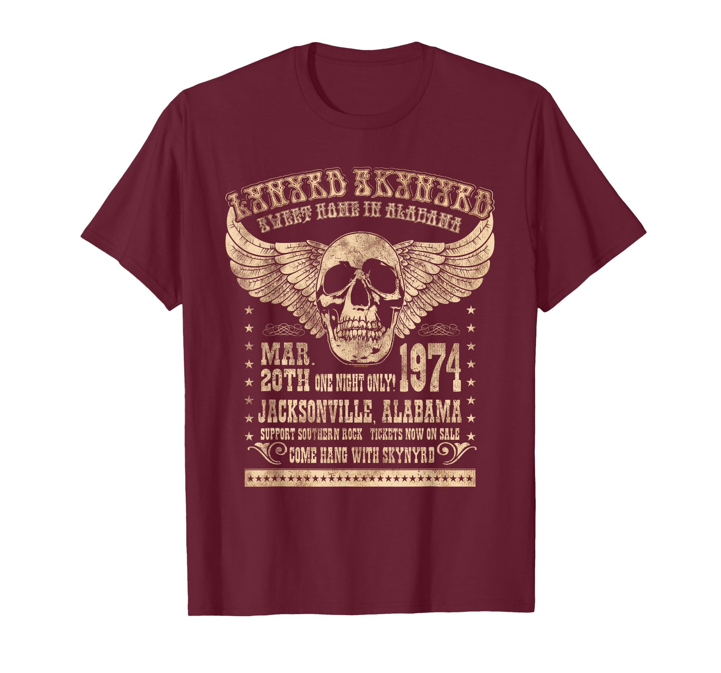 Lynyrd Skynyrd Sweet Home Alabama 74 Rock Festival 70s Biker T-Shirt