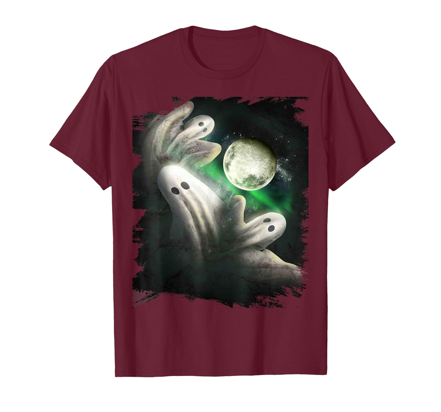 3 Three Ghost Moon, Wolf Ghosts Howling, Funny Halloween T-Shirt