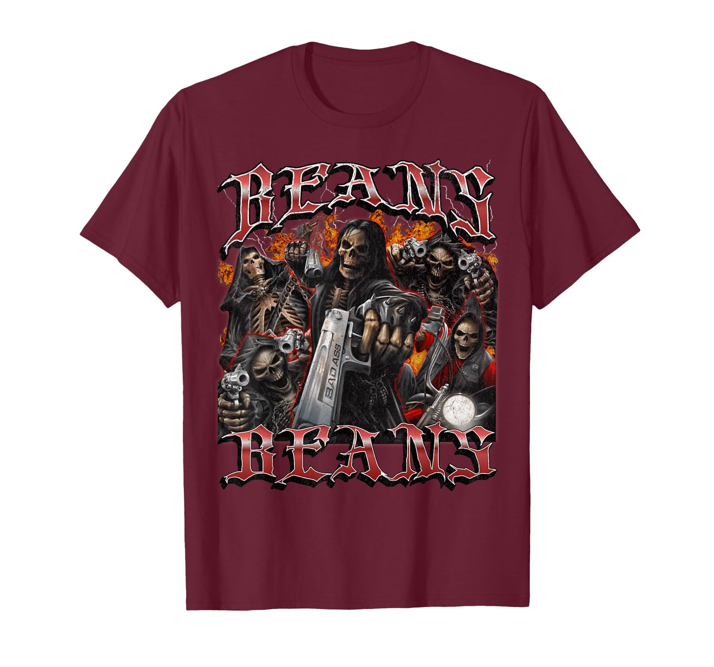 Beans Funny Hard Skeleton Meme Bootleg Graphic T-Shirt
