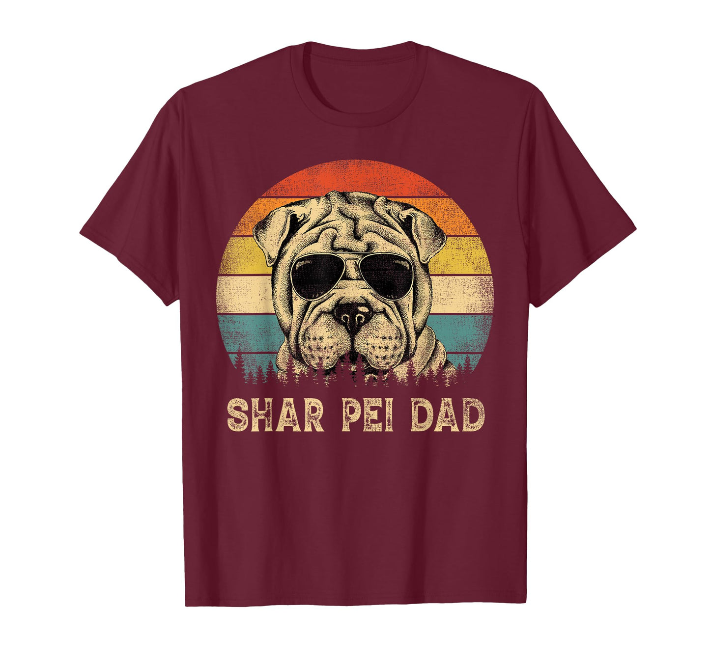 Vintage Shar Pei Dad Dog Lovers Father's Day Tee T-Shirt