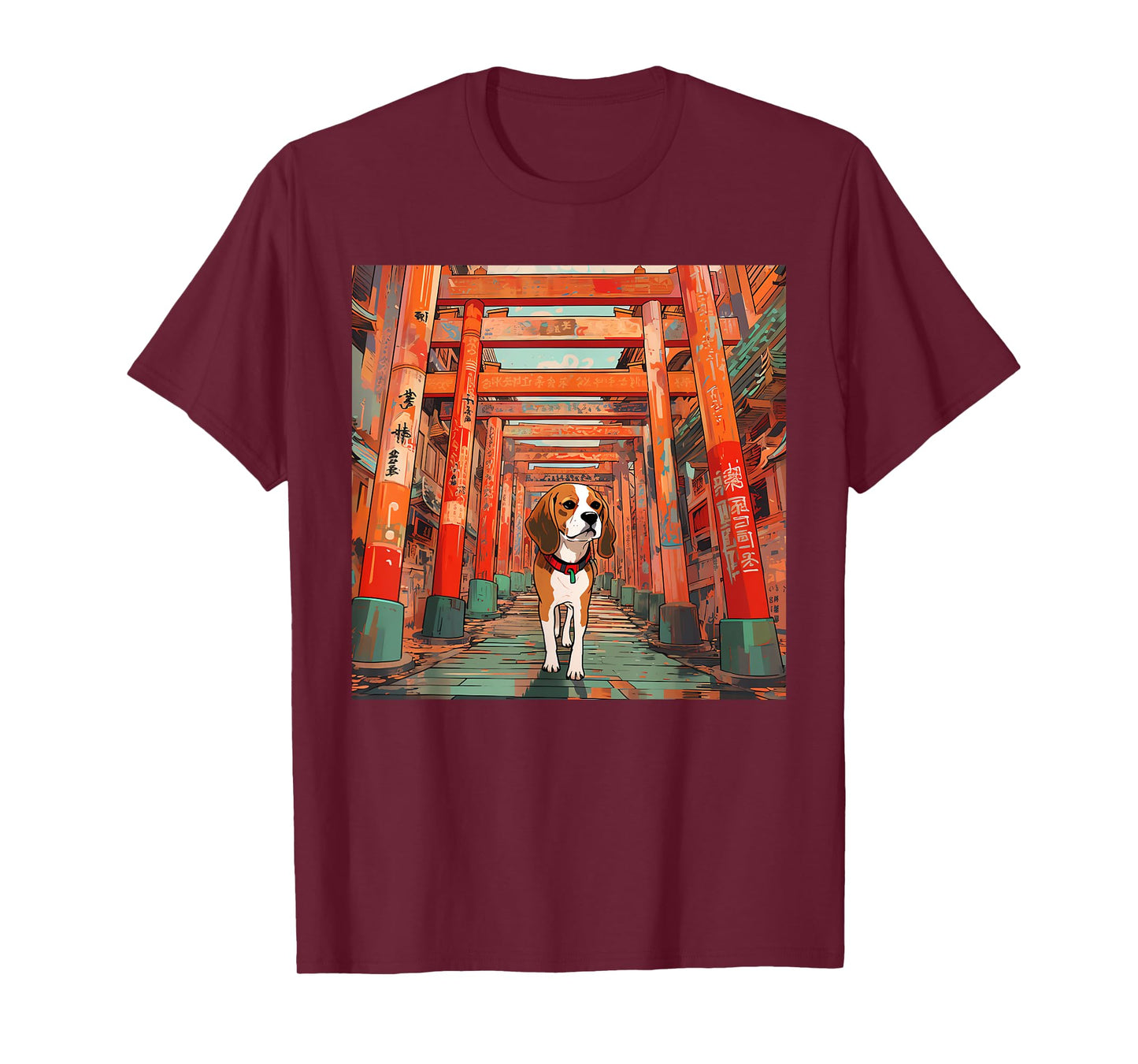 Beagle Torii Gates Funny Dog Japan T-Shirt