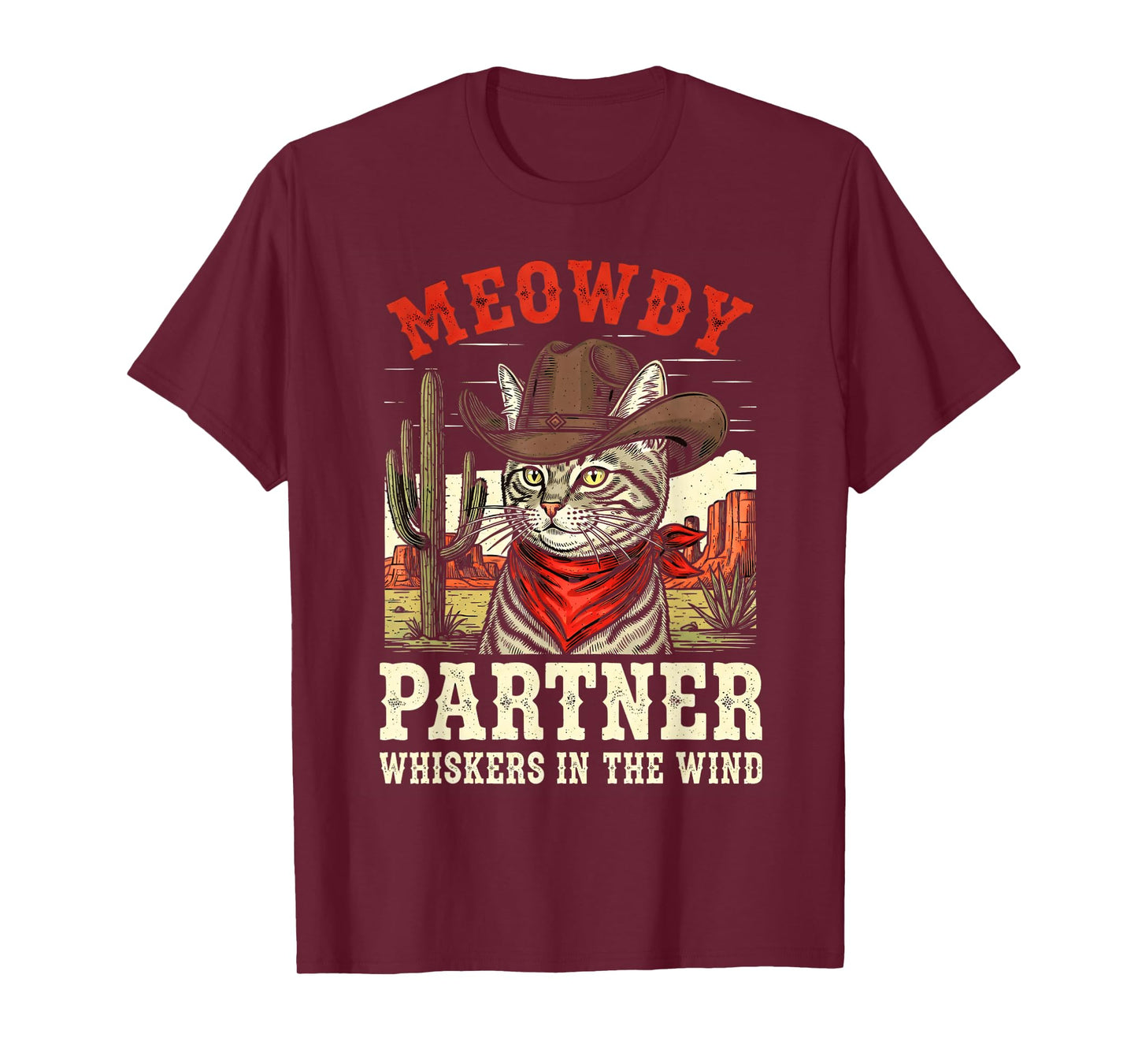 Meowdy Partner Cowboy Cat Funny Cowboy Meme T-Shirt