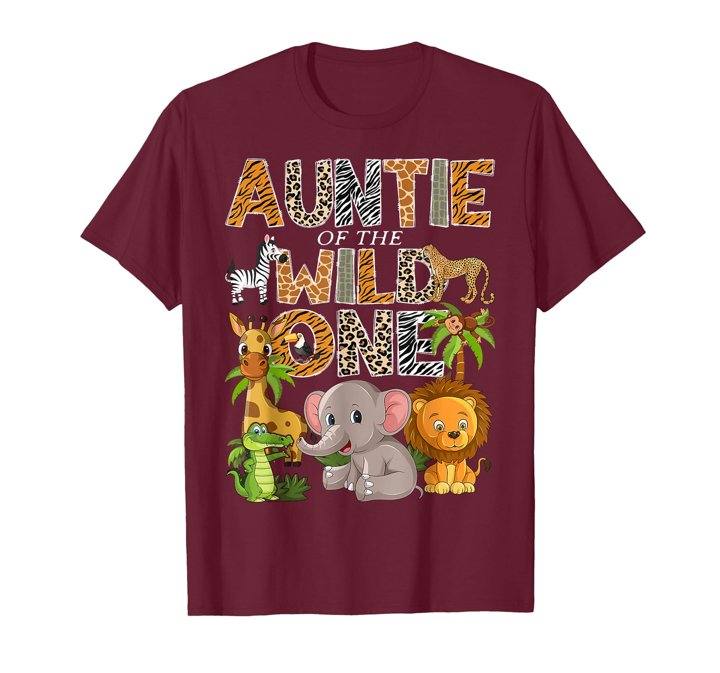 Auntie Of The Wild One 1St Birthday Safari Jungle T-Shirt