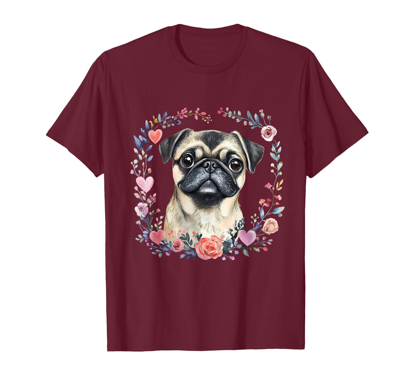 Pug Owner Colorful Portrait Dog Animal Cute Pug Lover T-Shirt