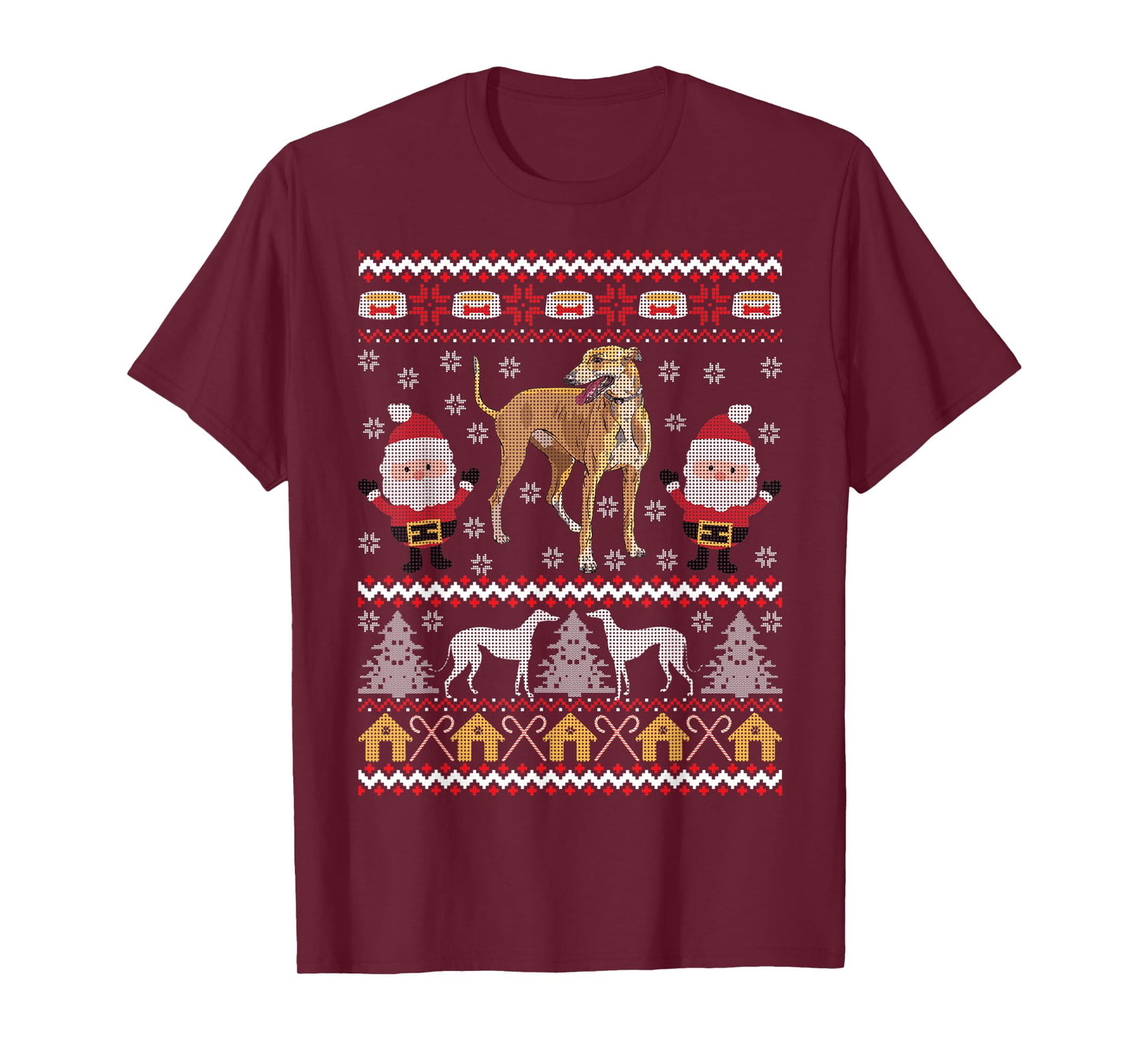 Greyhound Gifts Ugly Christmas Funny Dog Holiday Men Women Kids T-Shirt