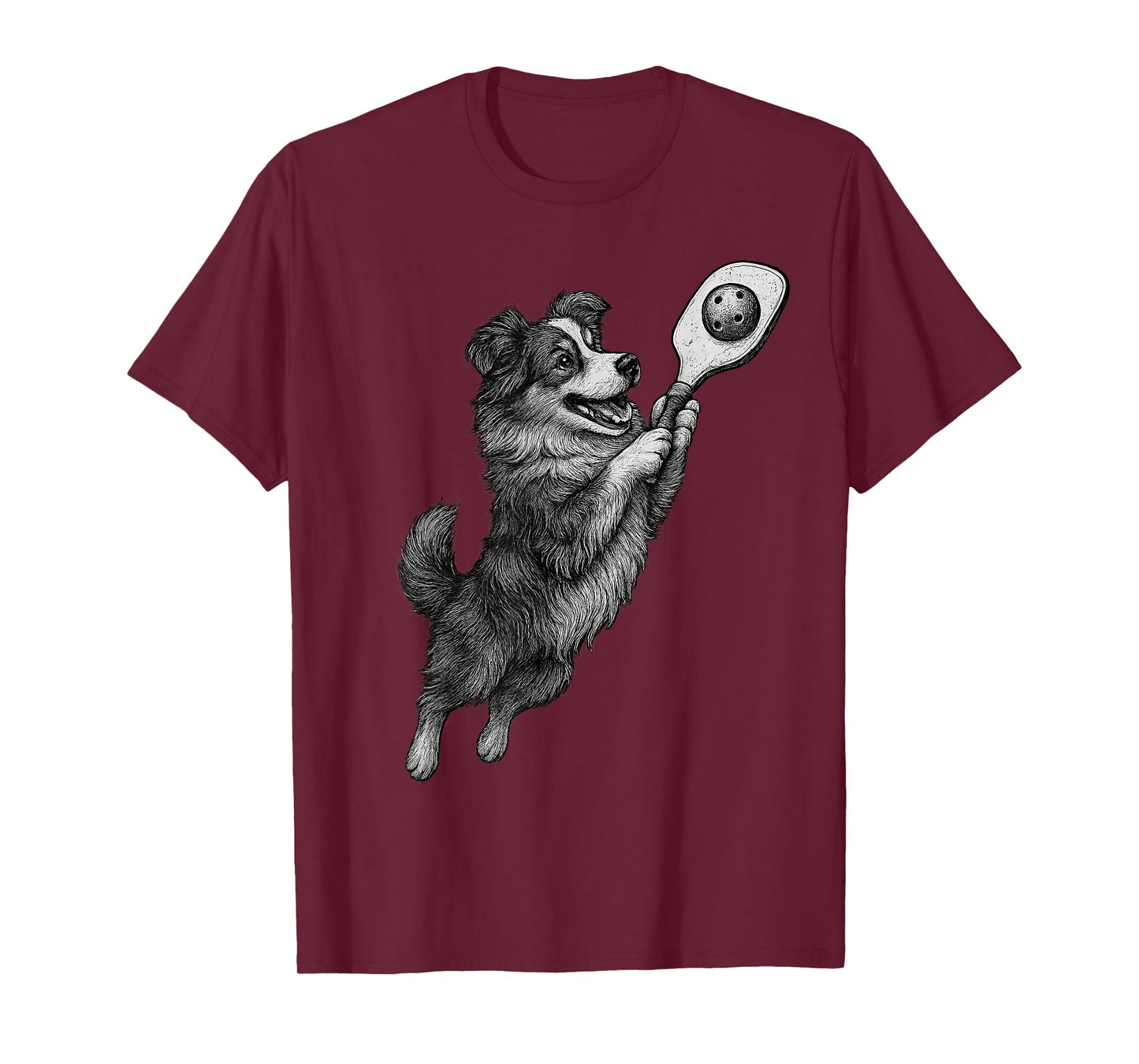 Australian Shepherd Playing Pickleball Sports Dog Lover T-Shirt