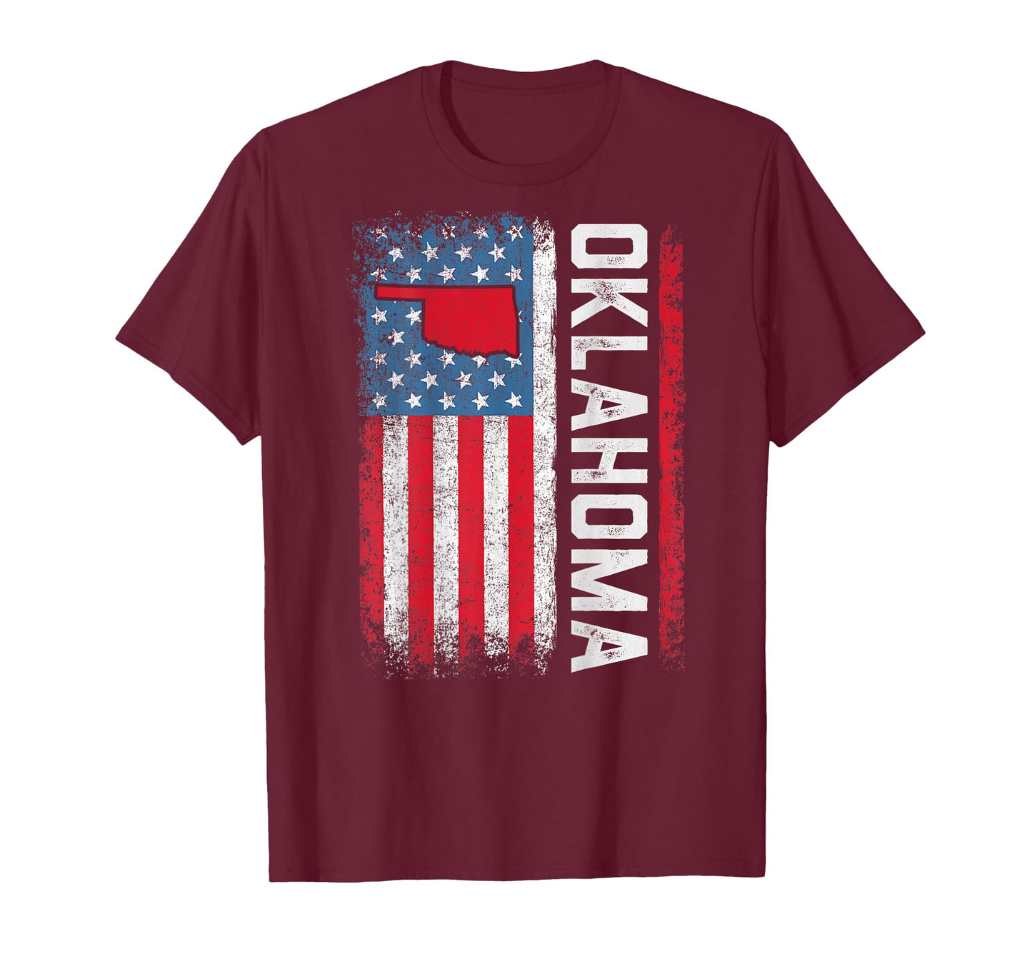 Vintage Oklahoma State USA Flag Shirt Oklahoma (On Back) T-Shirt