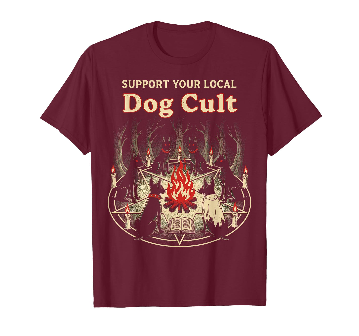 Dog Cult Funny Halloween Witches Occult Graphic T-Shirt