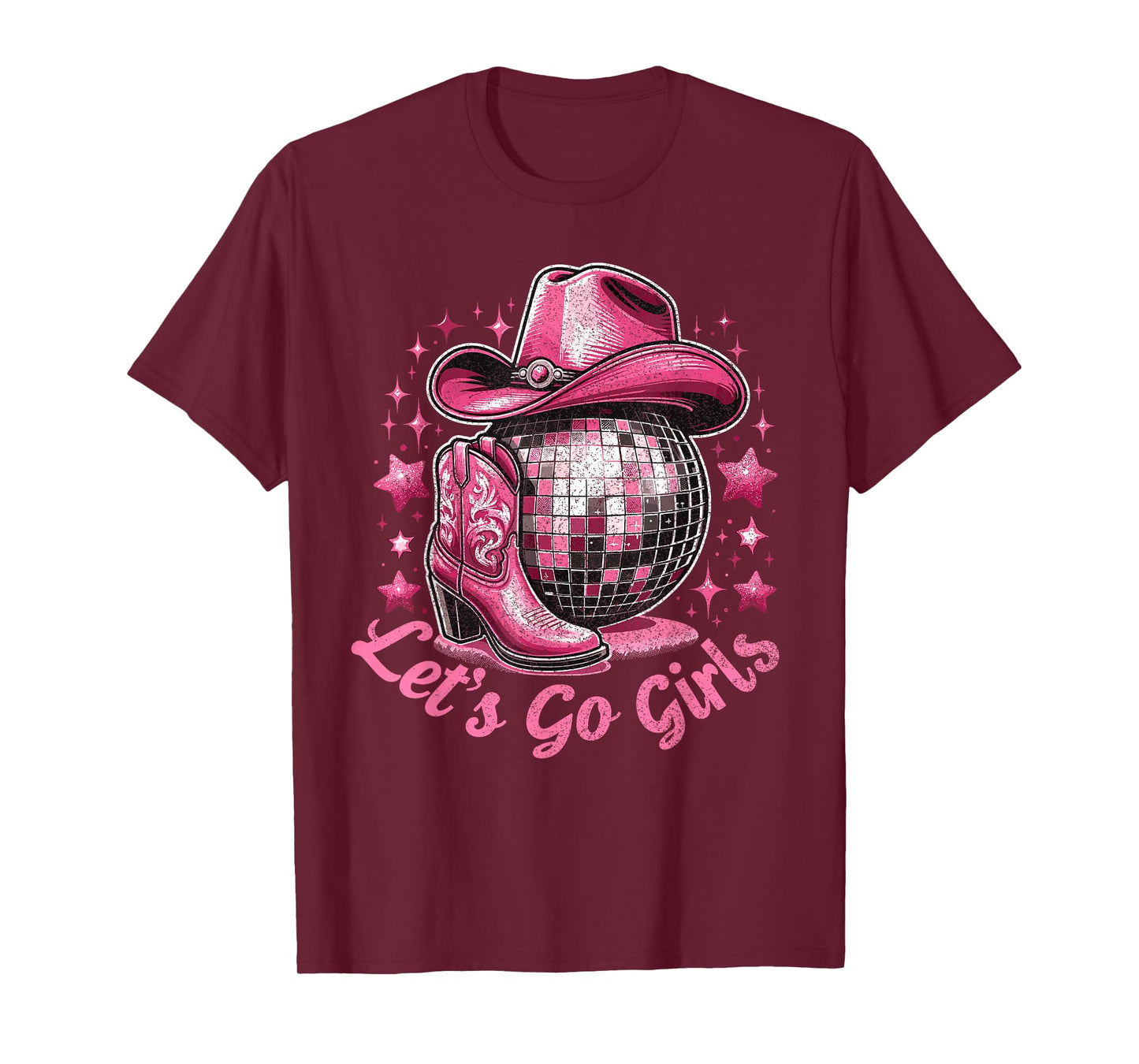 Western Cowgirl Rodeo Disco Retro Bachelorette Party T-Shirt, Small, Black