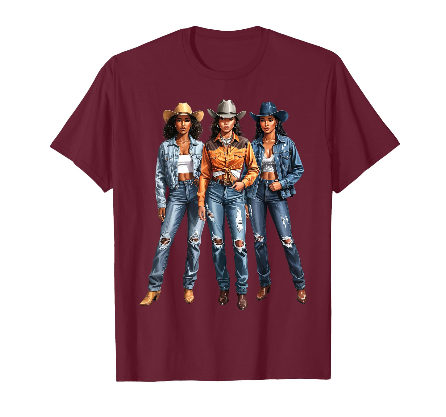 Black African American Cowgirl Western Country Texas Girls T-Shirt