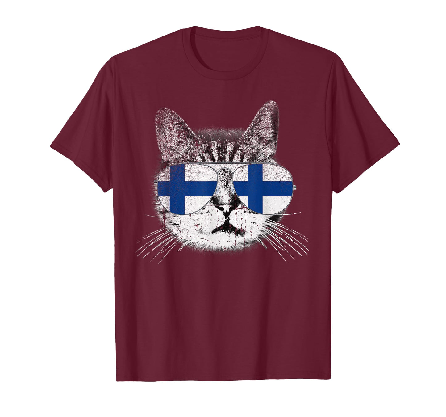 Finnish Finland Flag Country Roots Cat Lover Pride Gift T-Shirt