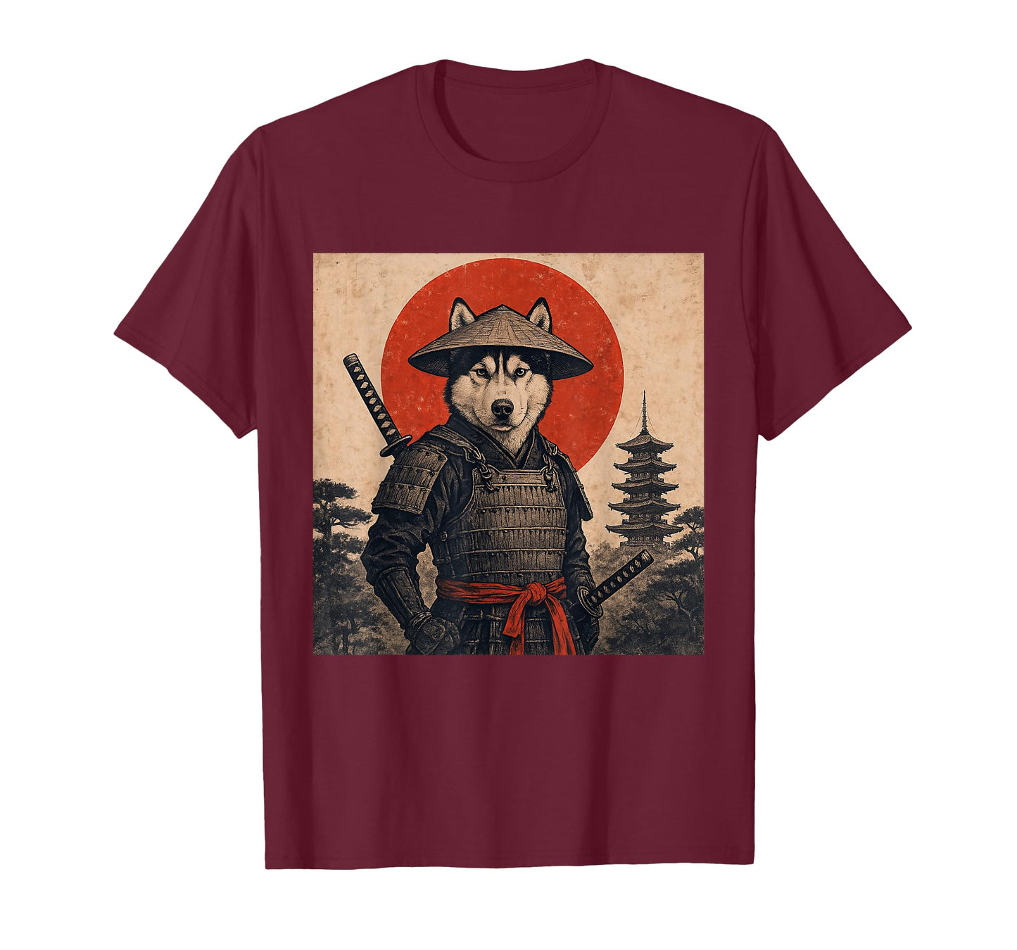 Husky Samurai Warrior Vintage Japanese Ukiyo-e Dog Lover T-Shirt