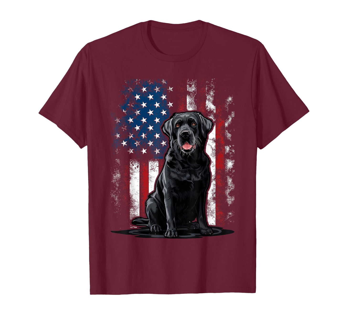 American Black Labrador USA Flag Lab Owner T-Shirt