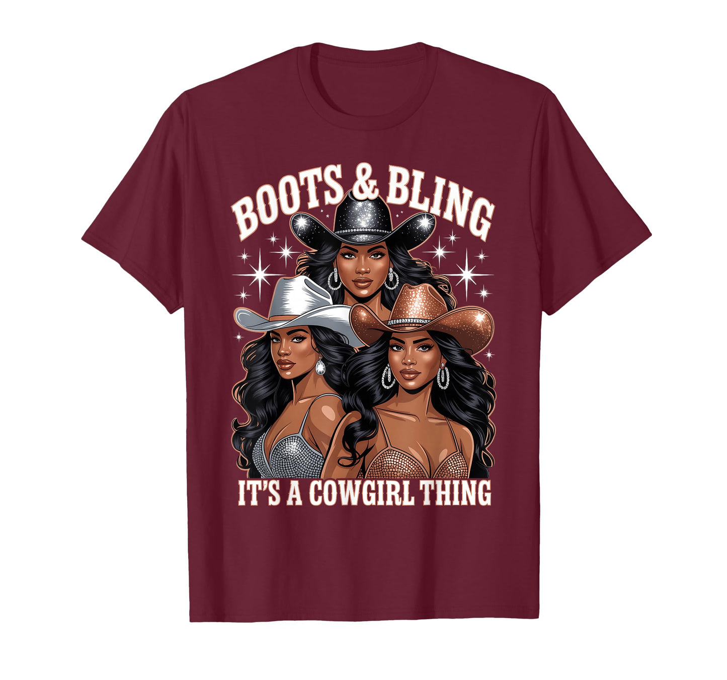 Boots & Bling It's a Cowgirl Thing Melanin Black Cowgirls T-Shirt
