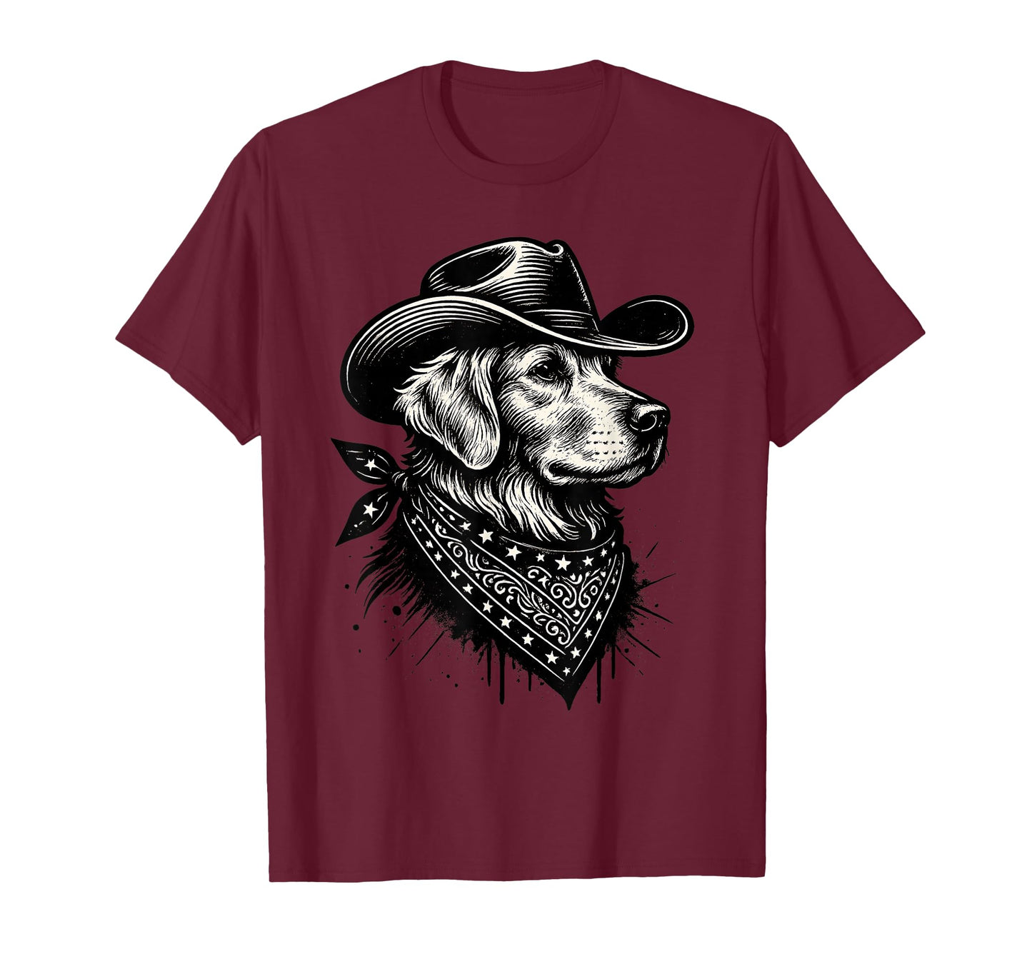 Funny Golden Retriever Cowboy Vintage Western Dog Lover T-Shirt