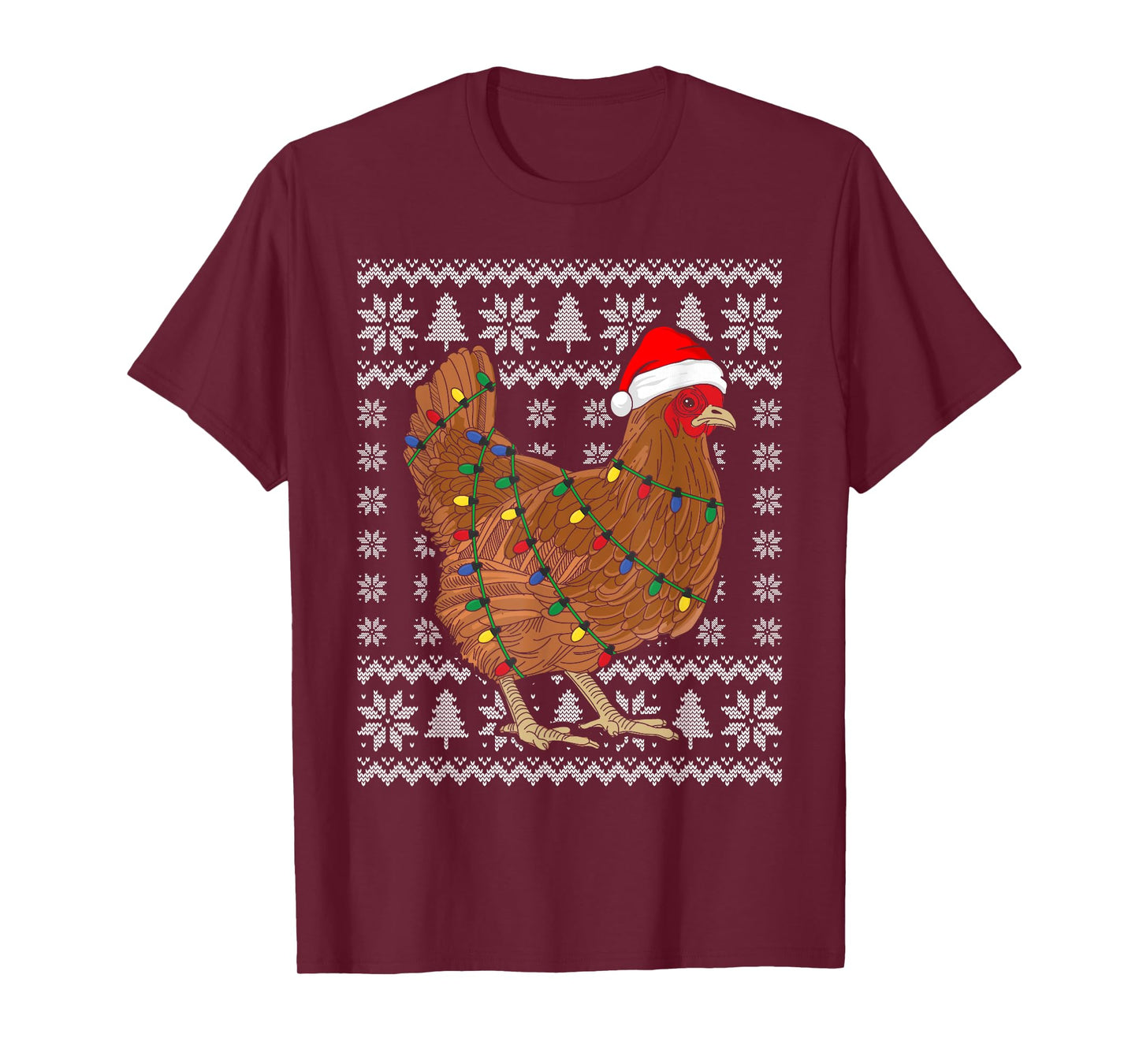 Ugly Christmas Sweater Funny Chicken Christmas T-Shirt