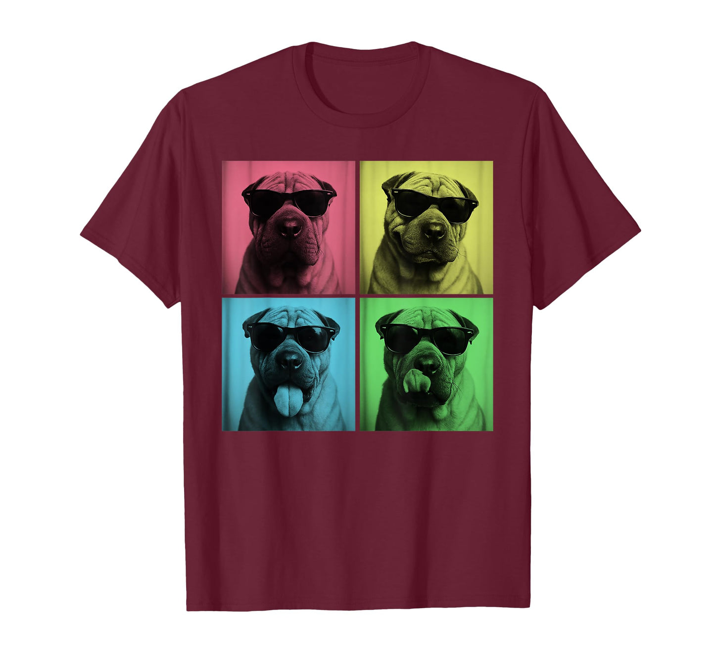 Shar Pei Pop Art Funny Dog Lover Sharpei Photo Booth T-Shirt for Men Women Kids