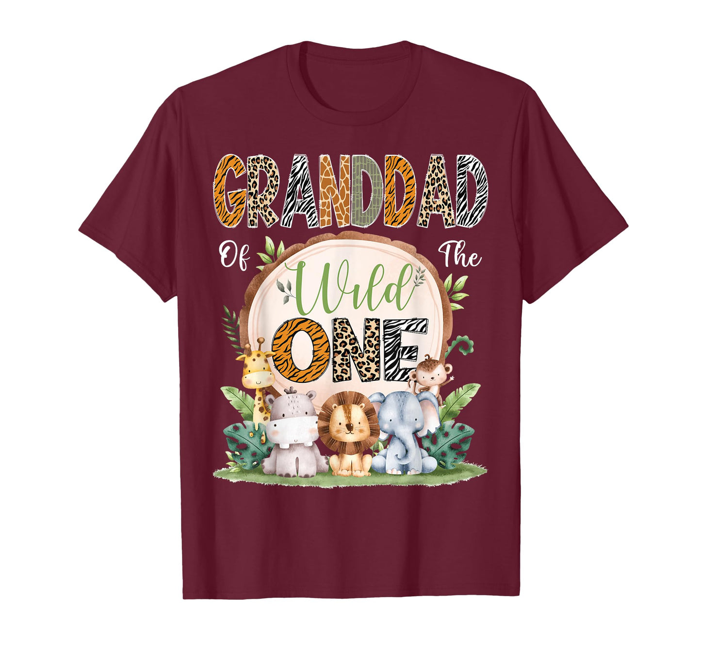 Granddad Of The Wild One 1St Birthday Safari Jungle Woodland T-Shirt