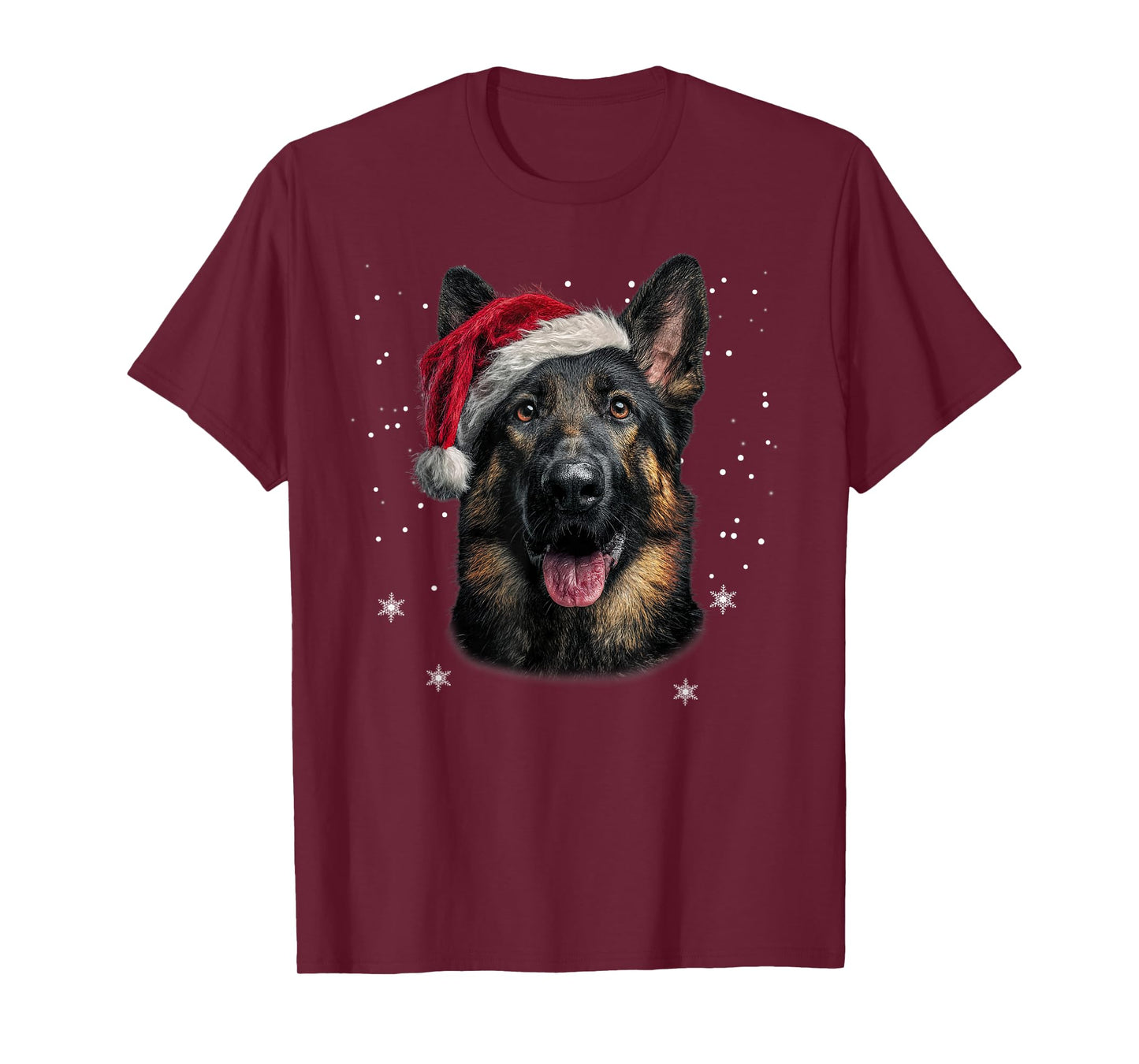 German Shepherd Christmas Funny Santa Hat Dog Xmas T-Shirt
