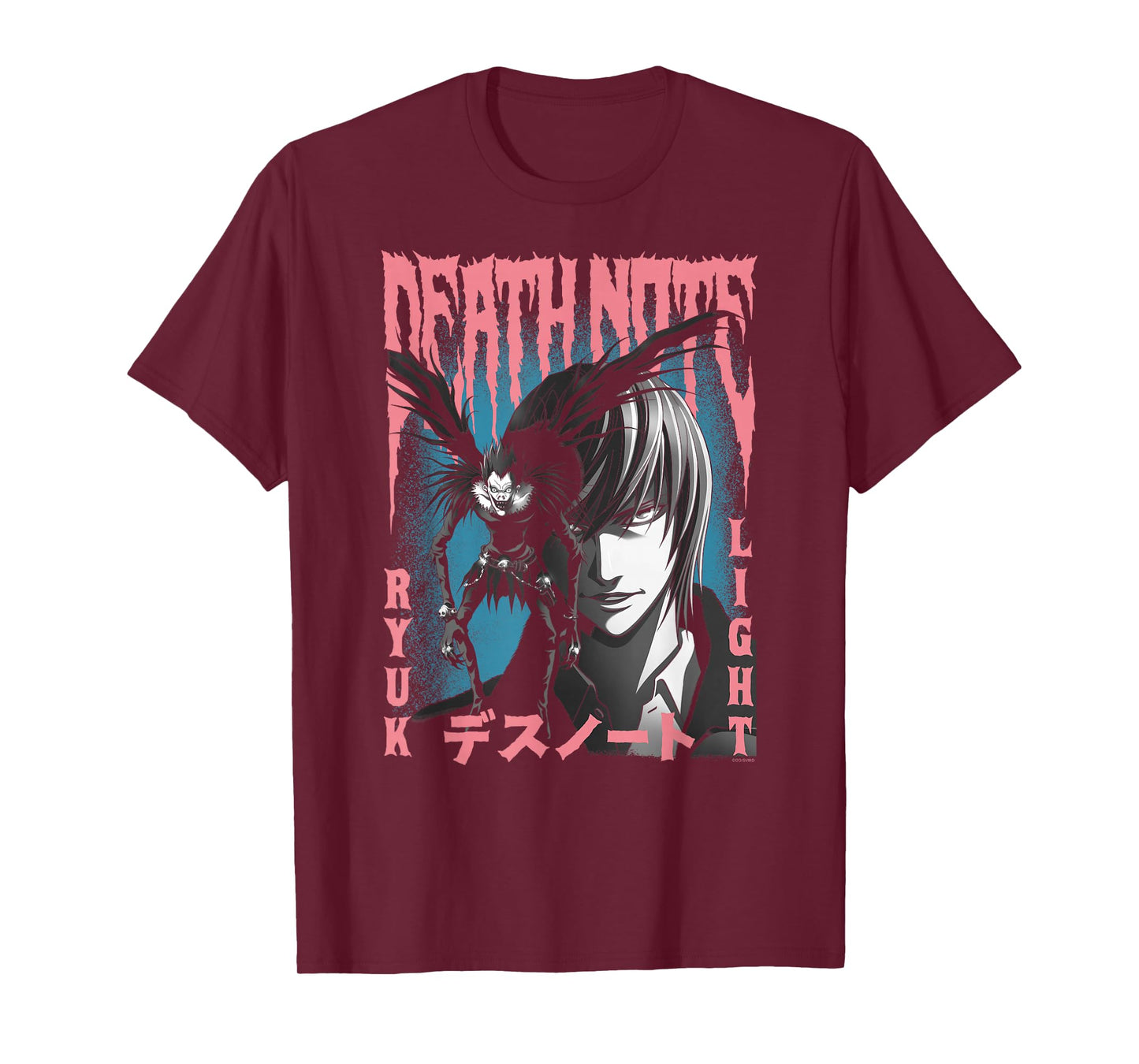 Death Note Pink and Blue Horror Poster Anime T-Shirt