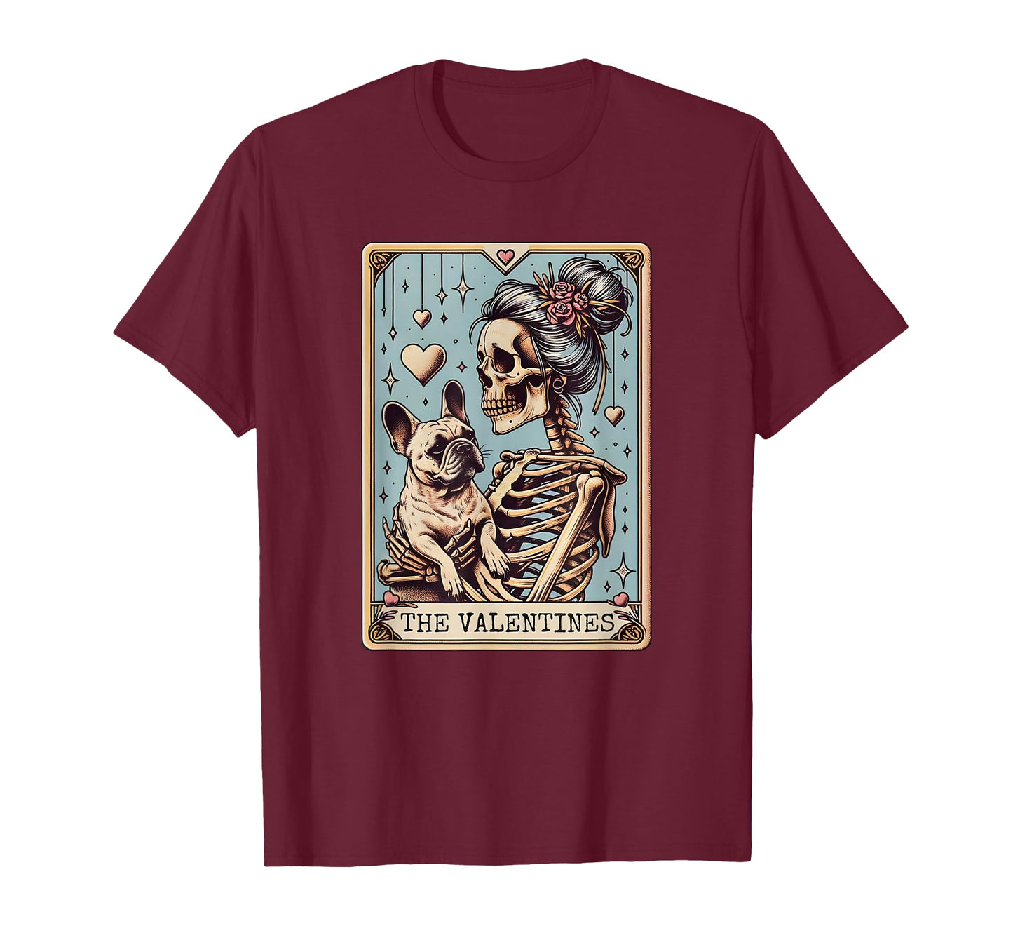 French Bulldog Valentines Day, Frenchie Mom Tarot Card T-Shirt for Men Women
