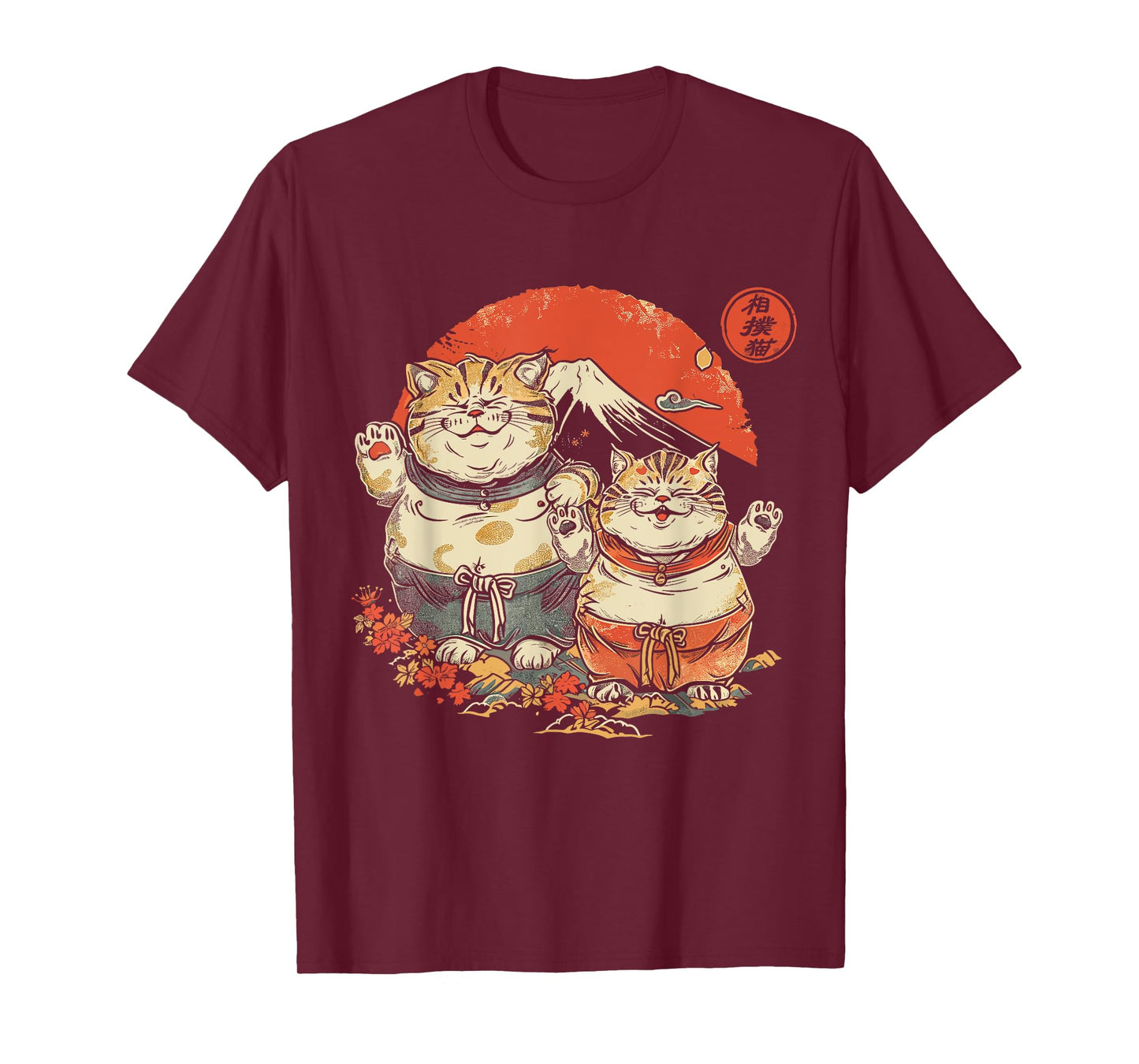 Japanese Sumo Cats Men Women Kids T-Shirt