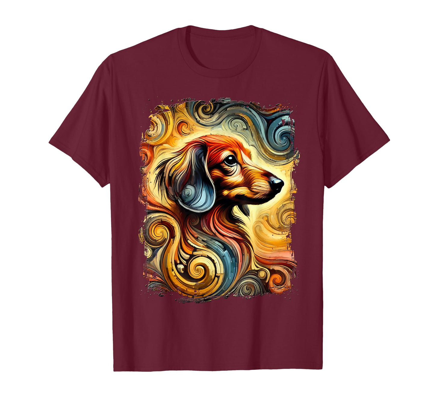 Cute Dachshund Colourful Artwork T-Shirt