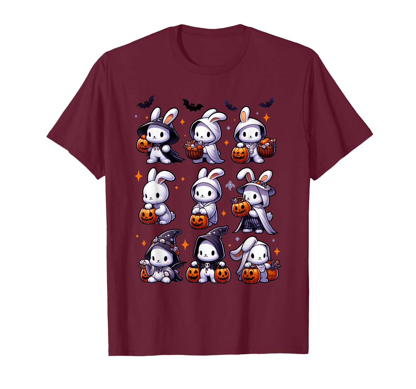 Cute Fall Bunny Ghost Costume Rabbit Lover Halloween T-Shirt