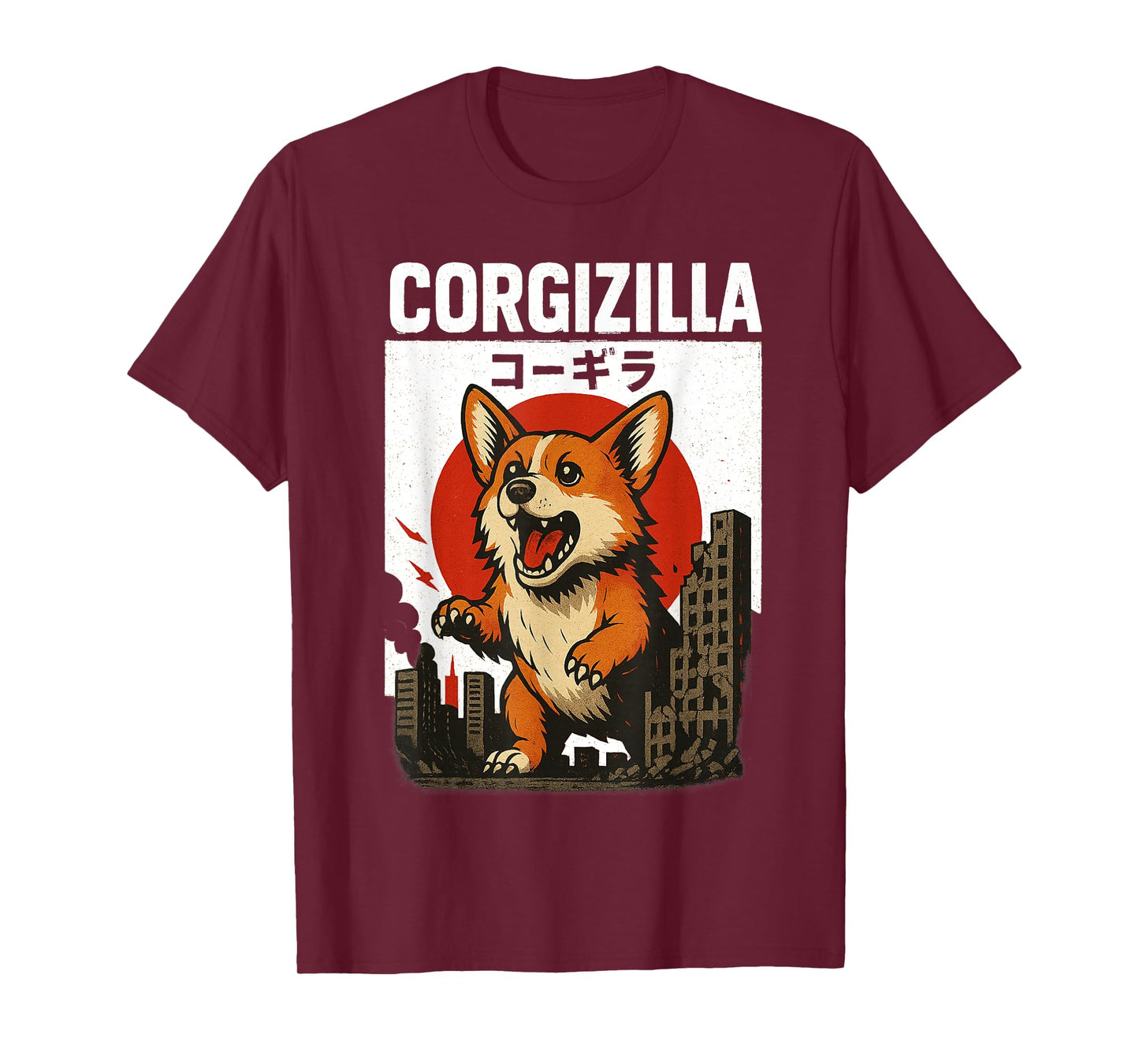 CorgiZilla Parody Japanese Art Funny Monster Corgi Attack T-Shirt