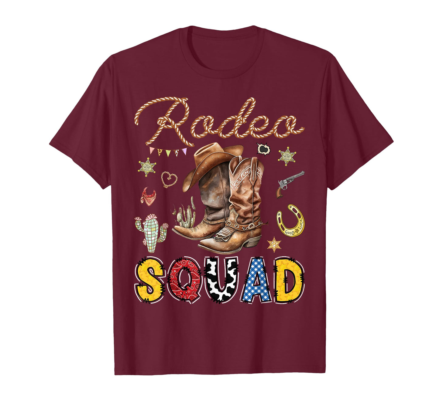 Rodeo Squad Western Cowboy Birthday Matching Family T-Shirt