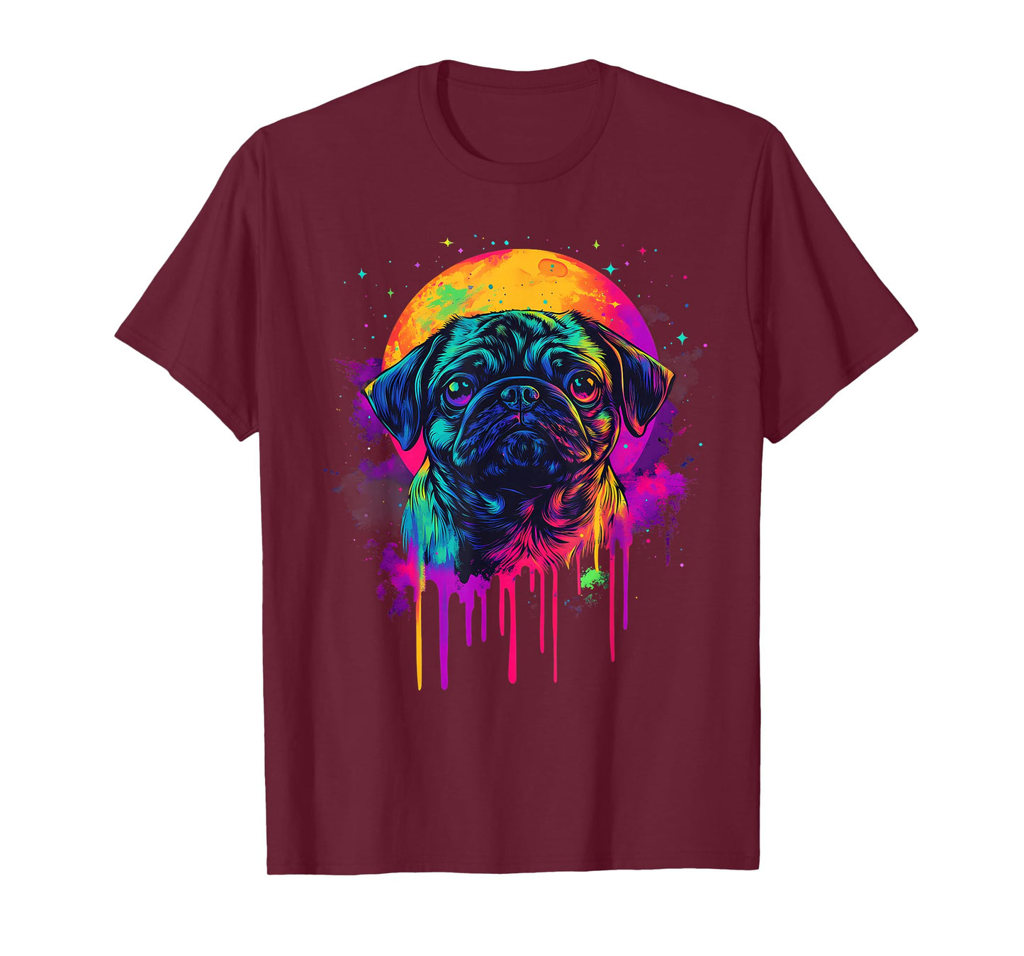 Cute Pug Owner Pug Lover Colorful Portrait Dog Pug T-Shirt