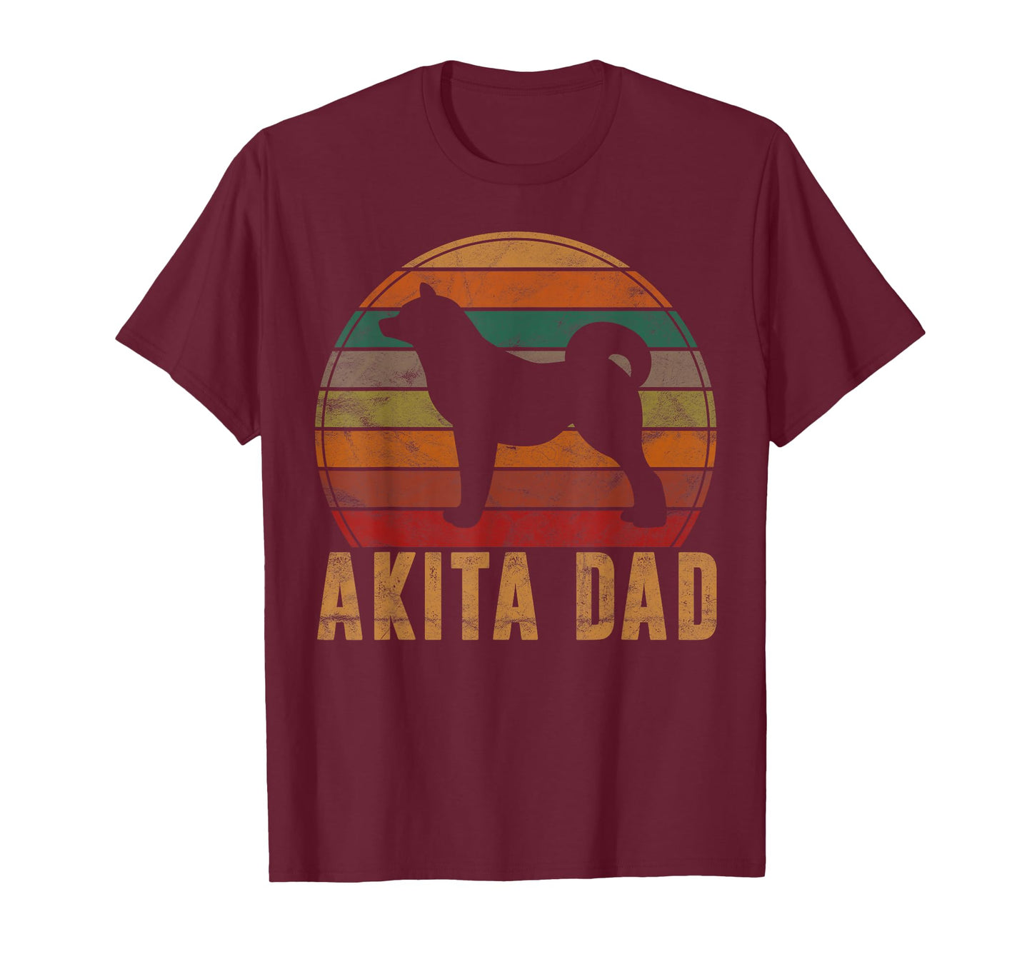 Retro Akita Dad Gift Akita Daddy Dog Owner Pet Father T-Shirt