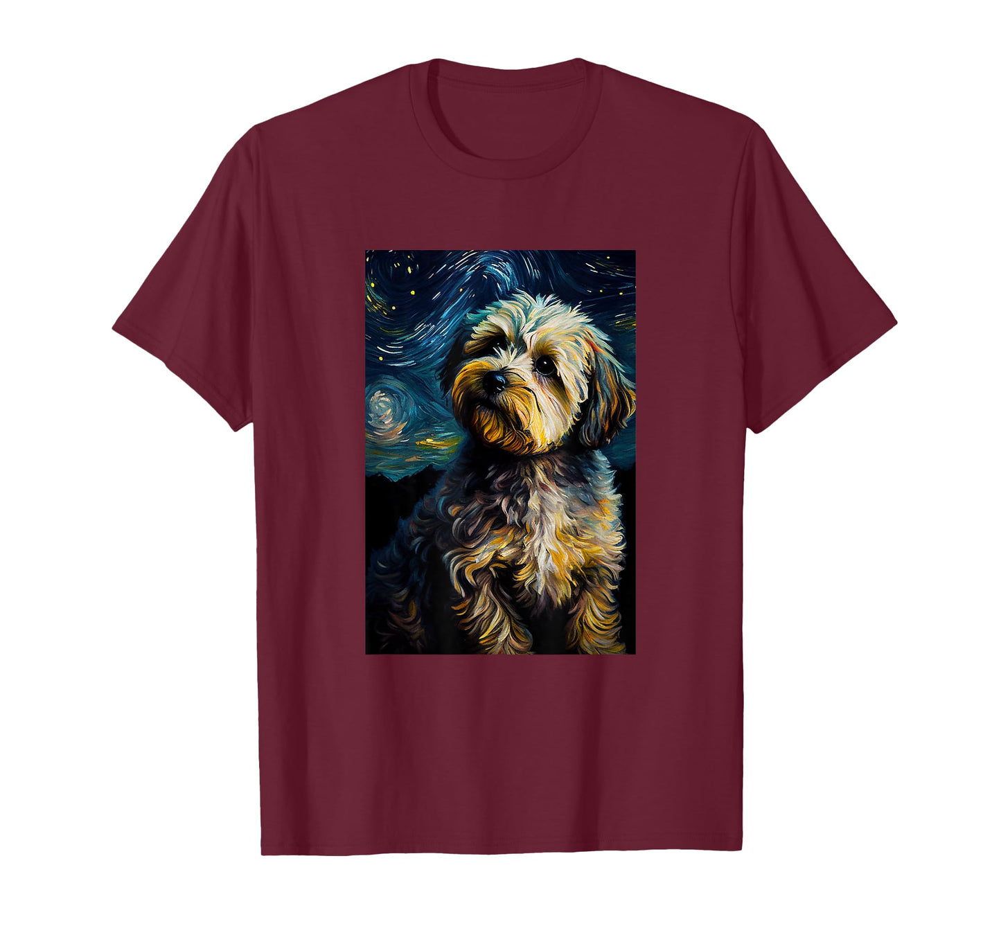 Yorkiepoo in Starry Night Painting Dog Mom Dad Men Women Kids T-Shirt