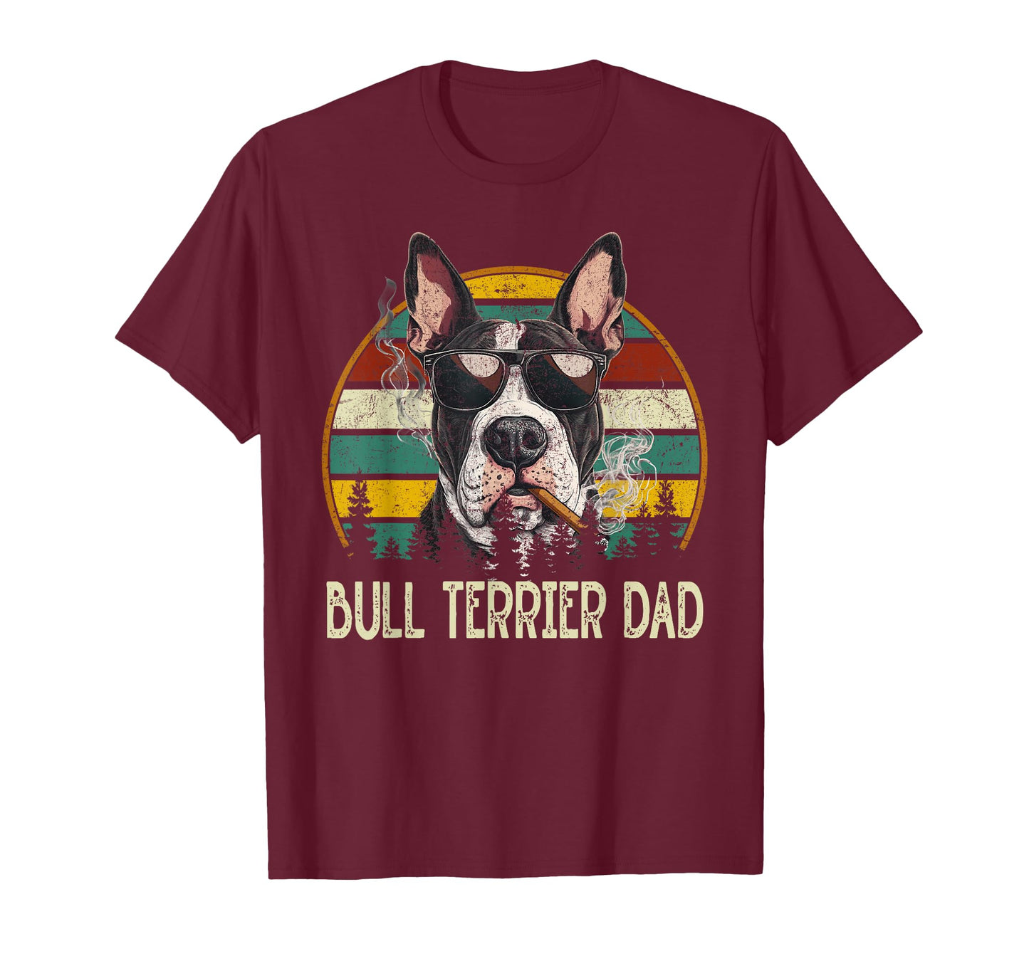 Best bull terrier Dog Dad Ever Vintage Father's Day T-Shirt