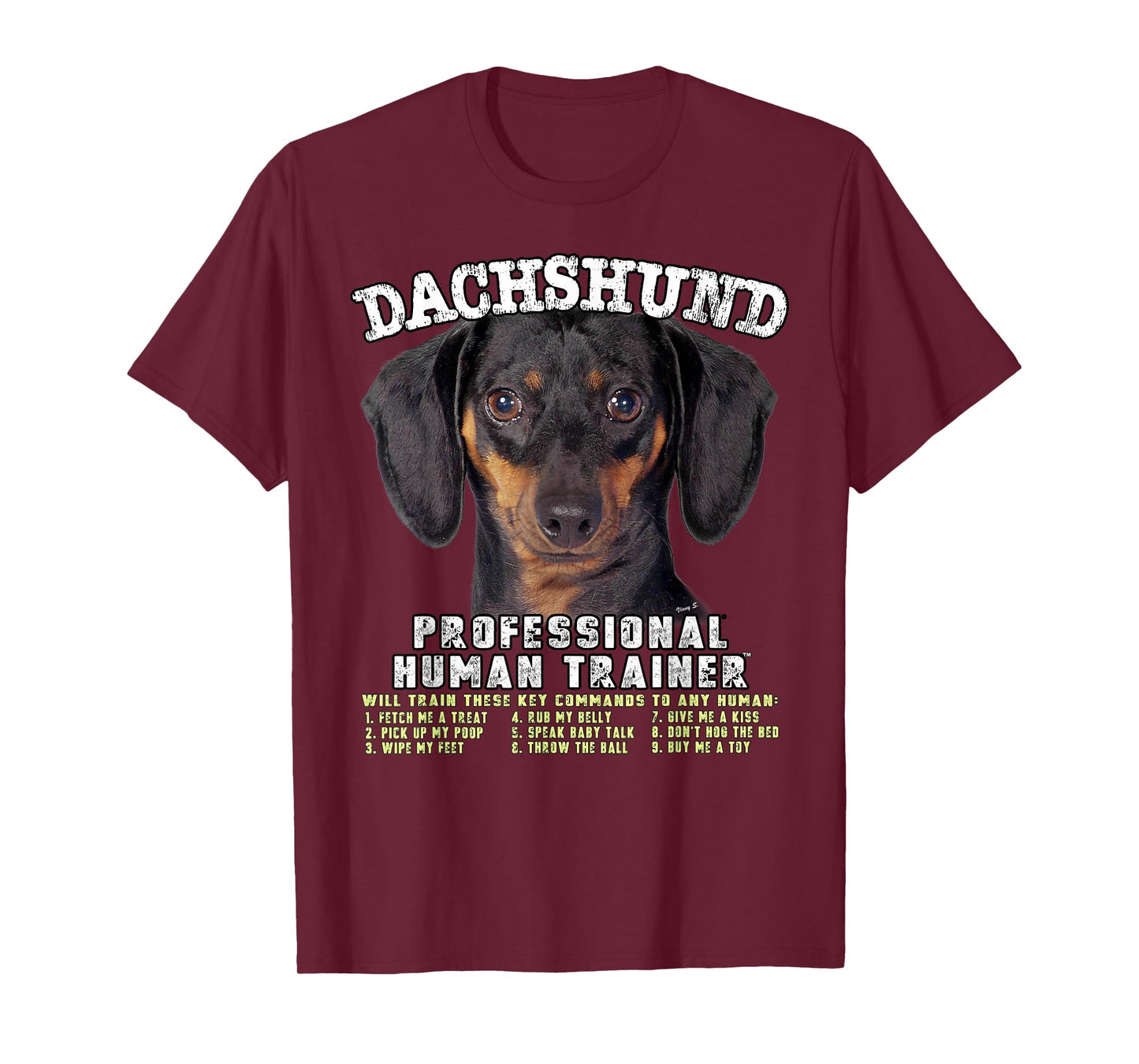 Dachshund Black Tan Dog Professional Human Trainer T-Shirt