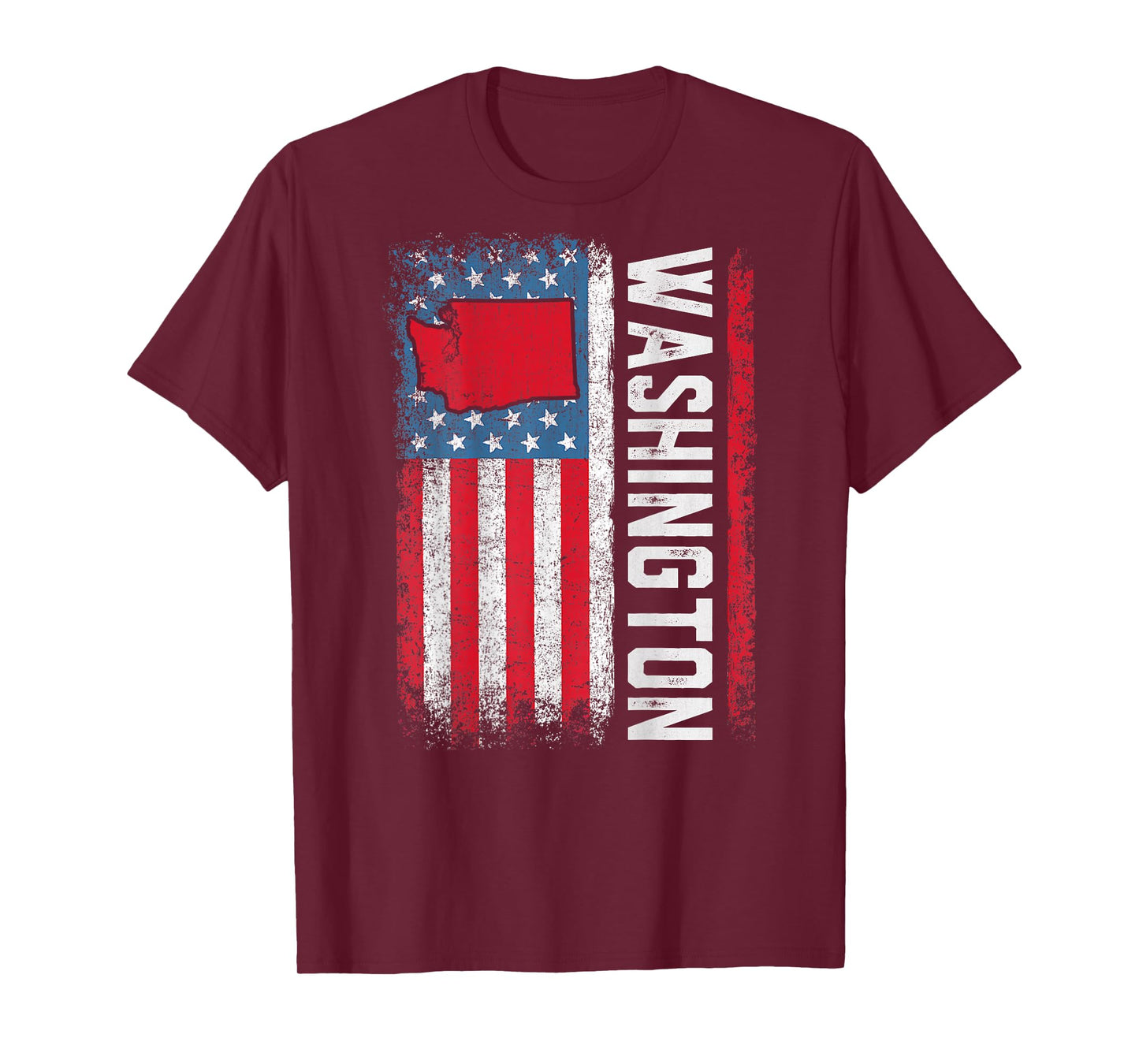 Vintage Washington State USA Flag Shirt Washington (On Back) T-Shirt