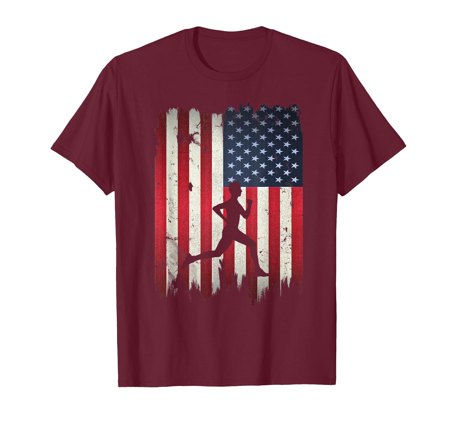 Runner Running USA American Flag 4th of July Patriotic Gift T-Shirt